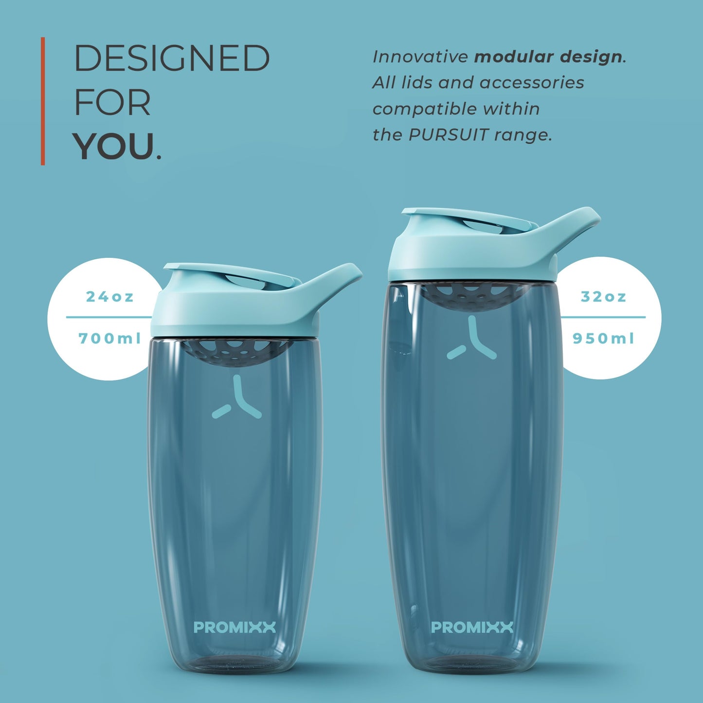 Promixx FORM Botella de Agua Deportiva - Botella Agua sin BPA Premium - Botella Sostenible con Tapa Antigoteo – Botellas de Agua 760 ml (Azul Medianoche)