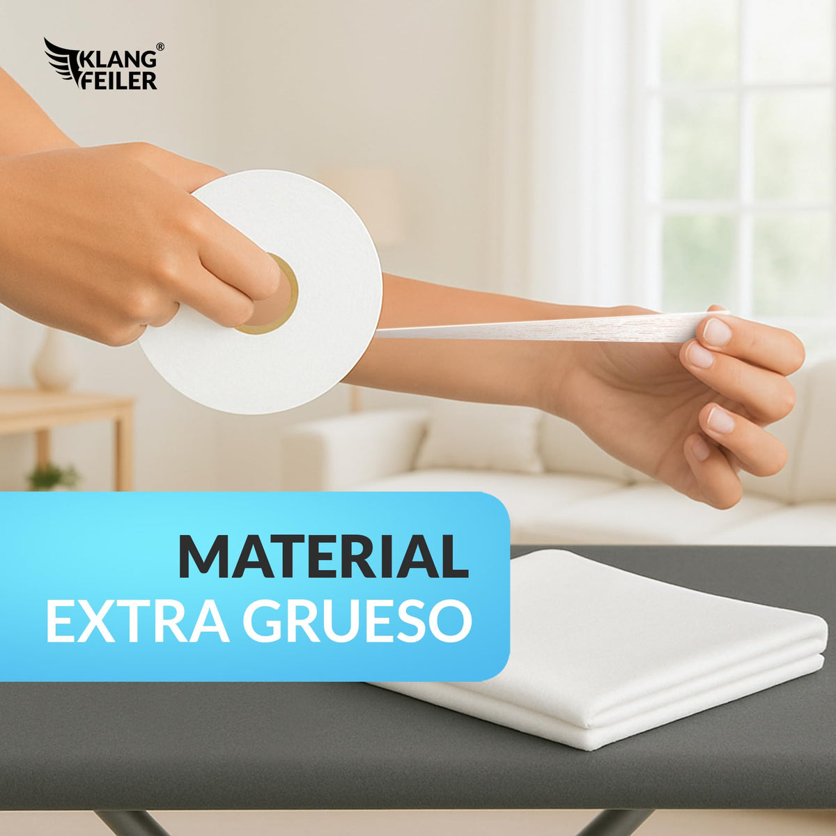 Klangfeiler® Cinta termoadhesiva para dobladillos - 30 metros - 20mm - Cinta adhesiva para cortinas, pantalones, vaqueros
