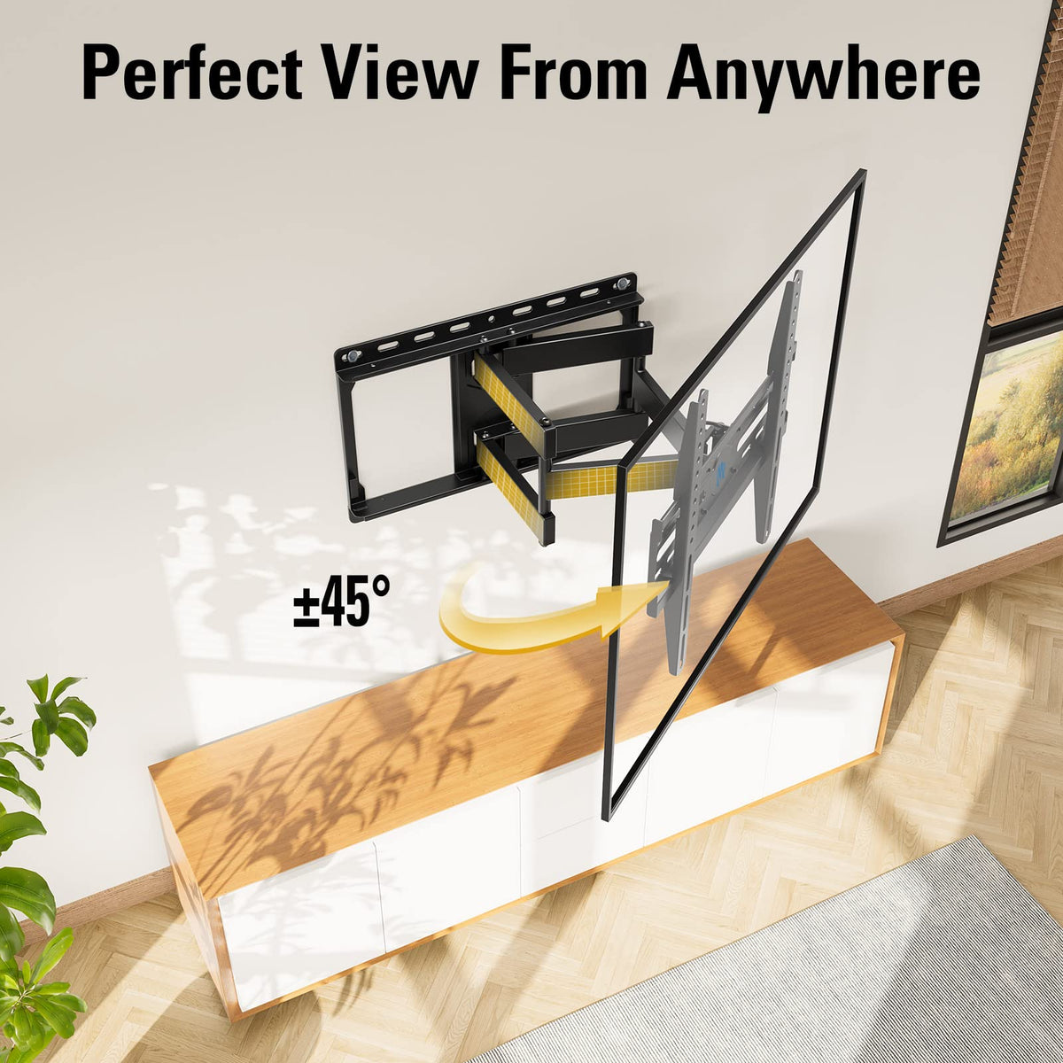 Montaje sueño md2380 TV Soporte de pared para la mayoría 26 – 55 inch LED, OLED, LCD y Plasma TV de pantalla plana, con giratorio de movimiento completo articulado doble armas, hasta Vesa 400 x 400 mm y 99 libras con inclinación