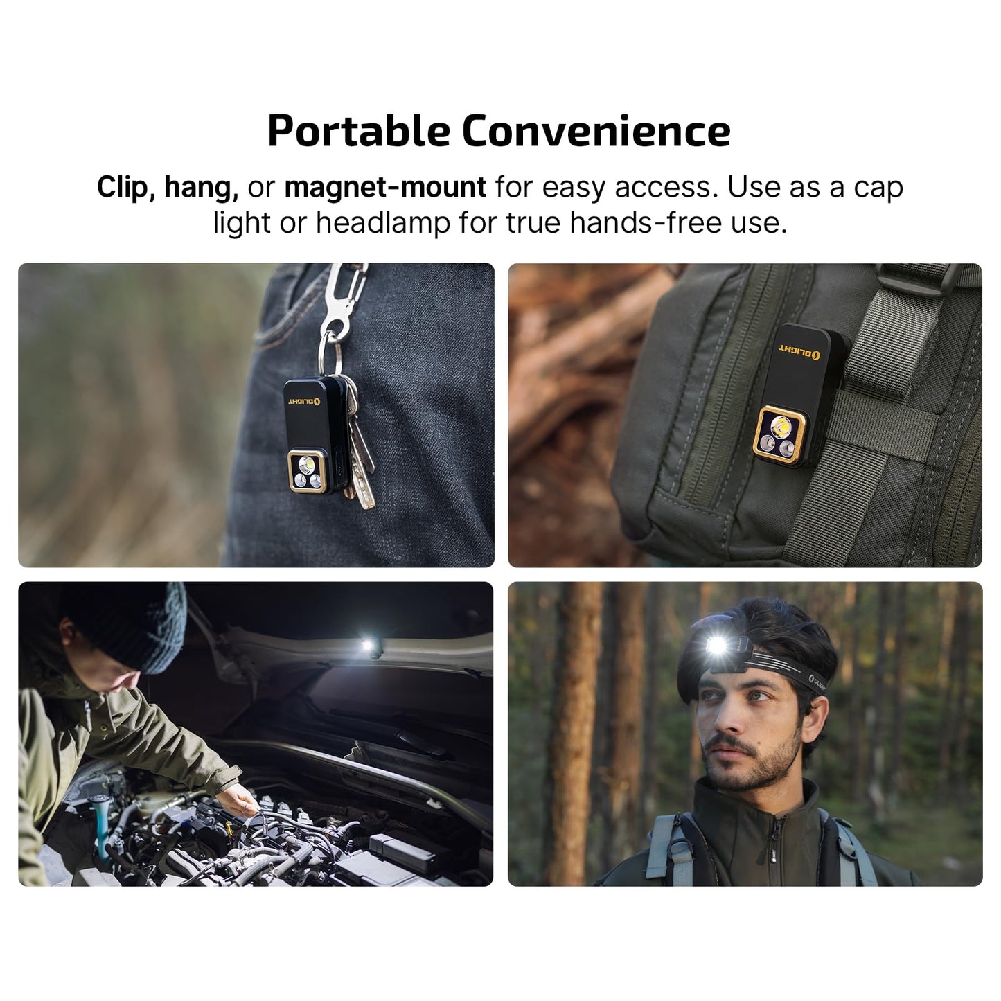 OLIGHT Oclip Pro S EDC - Linterna con clip, 600 lúmenes tipo C recargable con LED blanco, UV y RGB, luces de flash magnéticas para trabajo, señalización, inspección y uso al aire libre (negro)