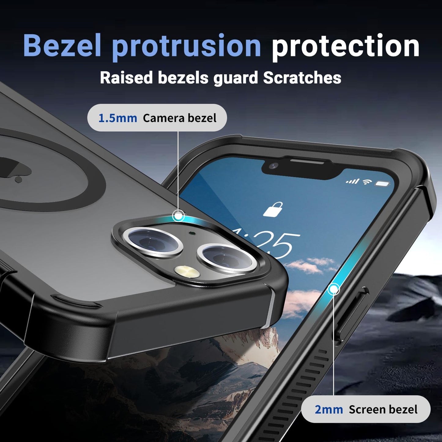 jaroco Funda para iPhone 13, a prueba de golpes, a prueba de polvo, protección contra caídas de grado militar, protección resistente, 2 capas duraderas, con funda extraíble antideslizante de 6.1