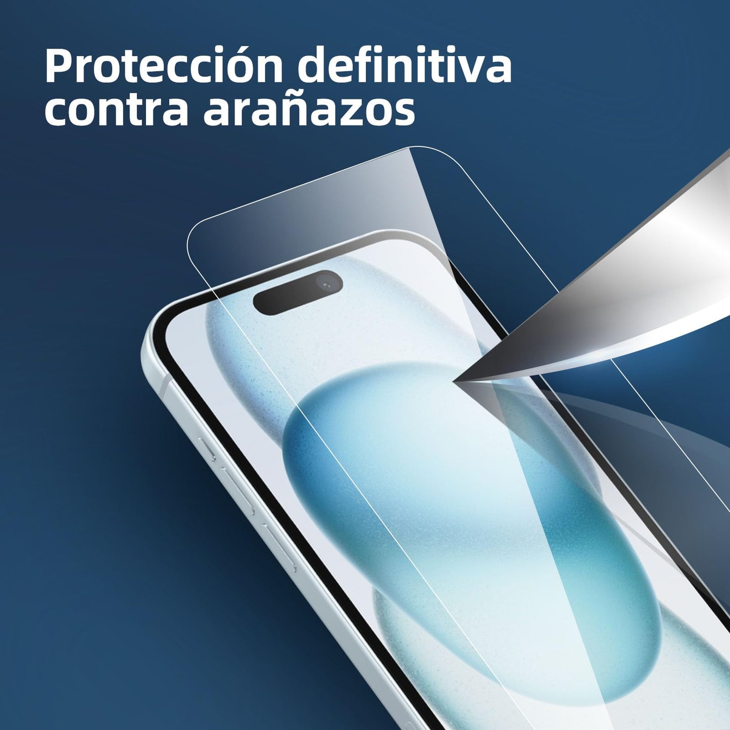 NEW'C 3 Piezas, Protector Pantalla para iPhone 15, iPhone 15 Pro (6,1 Pulgadas), Cristal templado Antiarañazos, Sin Burbujas, Dureza 9H, 0.33 mm Ultra Transparente, Ultra Resistente
