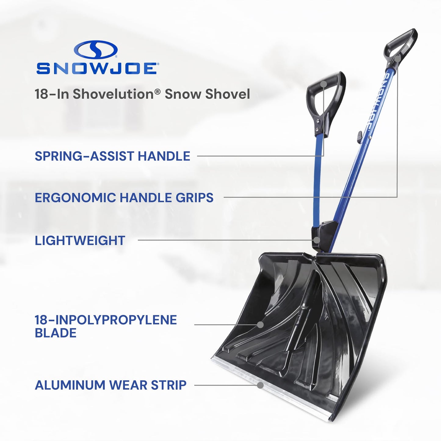 Pala de Nieve Snow Joe SHOVELUTION SJ-SHLV01, con Mango de Resorte