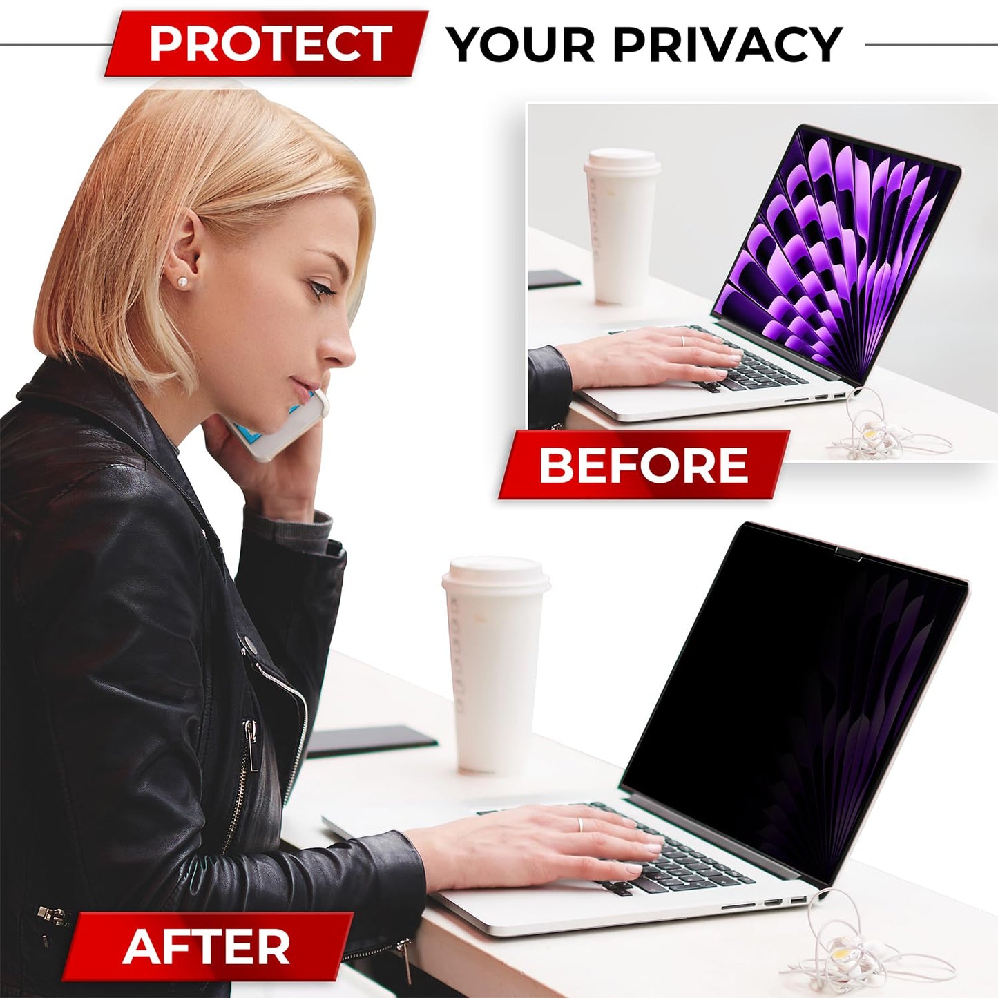 SightPro Pantalla magnética de privacidad para MacBook Air de 13 y 13.6 pulgadas (2022-2026, M2-M5), protector y filtro de privacidad extraíble patentado para laptop
