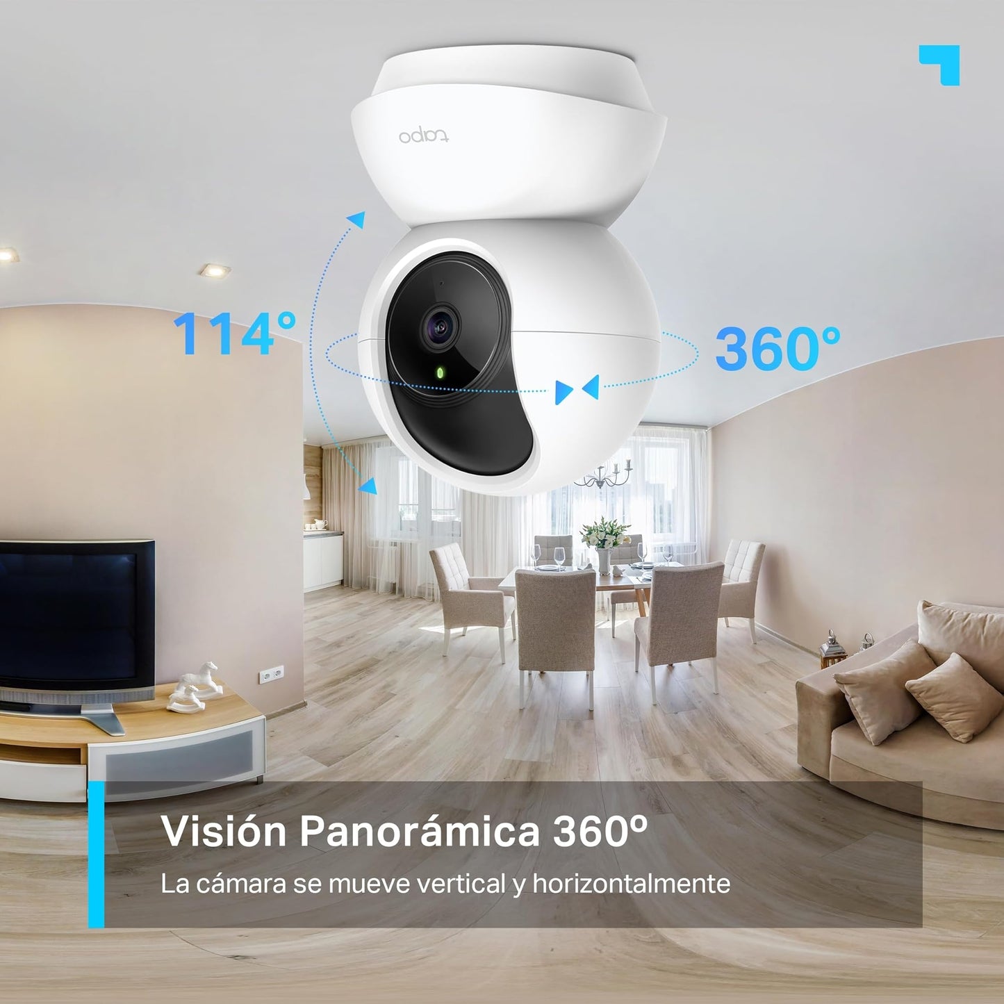 Tapo C210(2-Pack) - Cámara IP WiFi 360° Cámara de Vigilancia 2K (3MP),Visión Nocturna Admite Tarjeta SD hasta 512 GB, Detección de Movimiento, Control Remoto, Compatible con Alexa