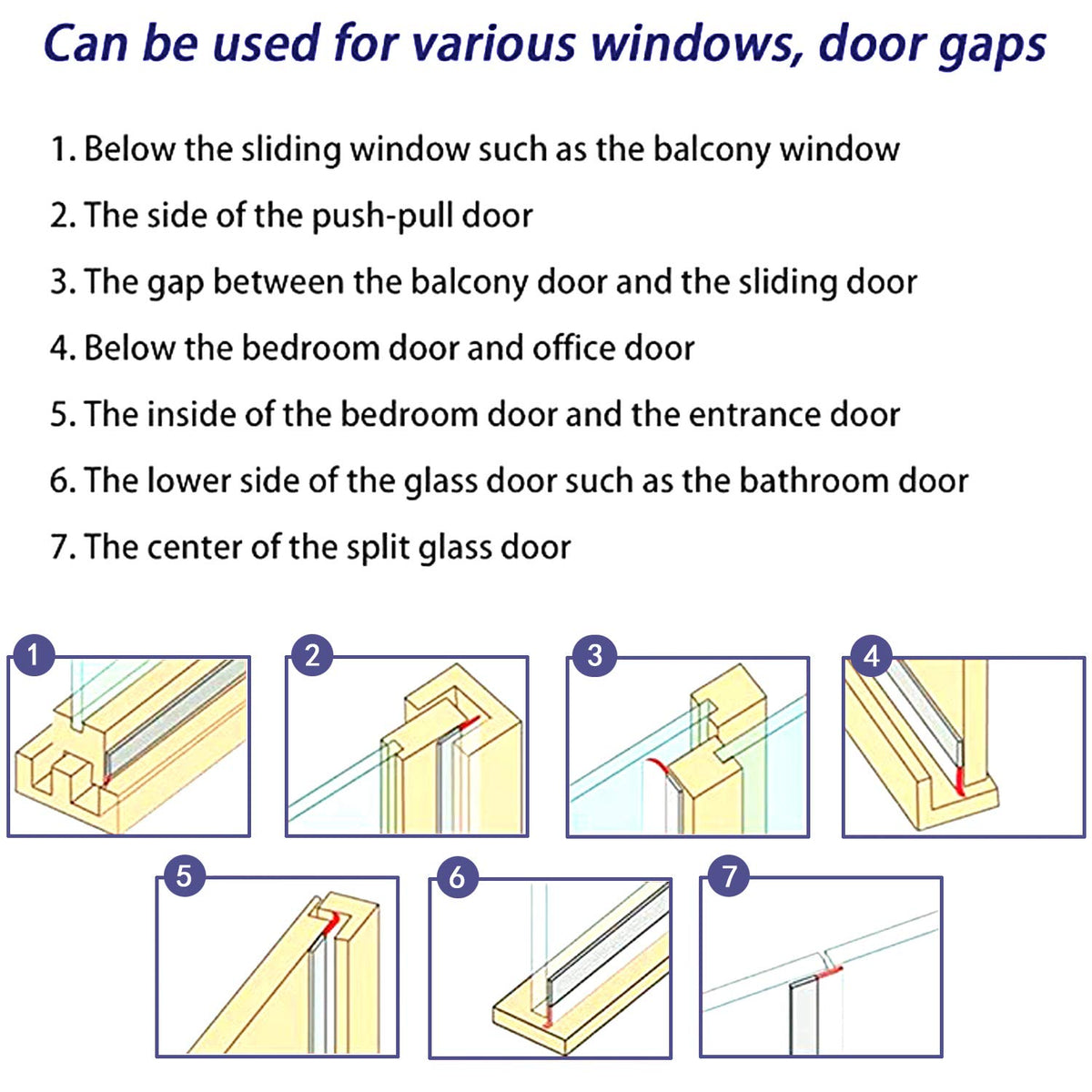 Tira de silicona para puerta, ventana, transparente, 16 pies de largo