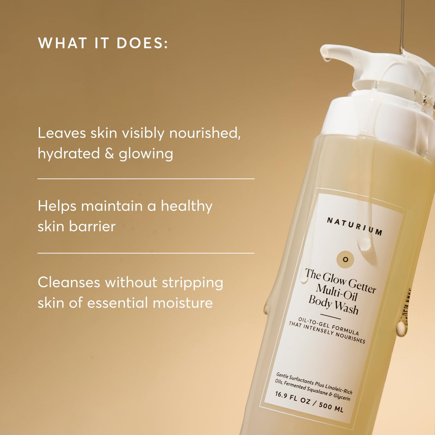 Naturium The Glow Getter Multi-Oil Hydrating Body Wash - Limpiador suave, 500 ml