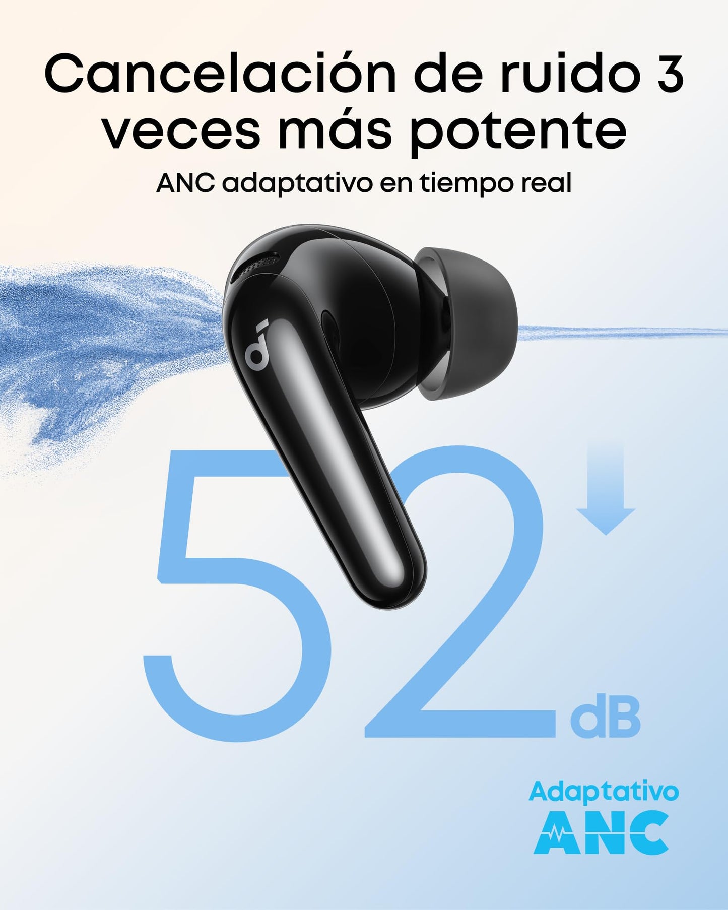 soundcore P31i Auriculares Inalámbricos Bluetooth de Anker, Cancelación de Ruido en Tiempo Real, Auriculares Traductores, Sonido de Alta Resolución LDAC, 50h de Uso, Carga Rápida, Audio Espacial, IP55