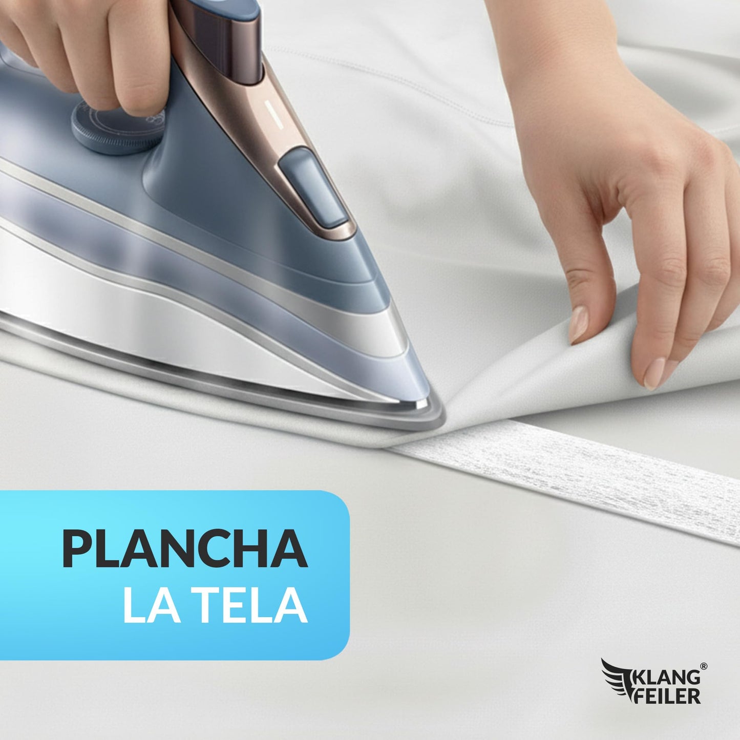 Klangfeiler® Cinta termoadhesiva para dobladillos - 30 metros - 20mm - Cinta adhesiva para cortinas, pantalones, vaqueros