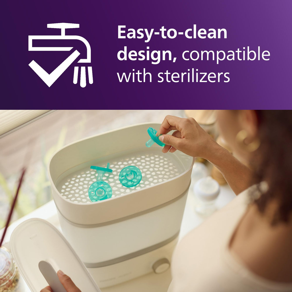 Philips Avent SCF190/41 - Chupetes Soothie para bebés de 0 a 3 meses, diseño de una sola pieza, sin BPA, extraduraderos, color verde, paquete de 4 unidades