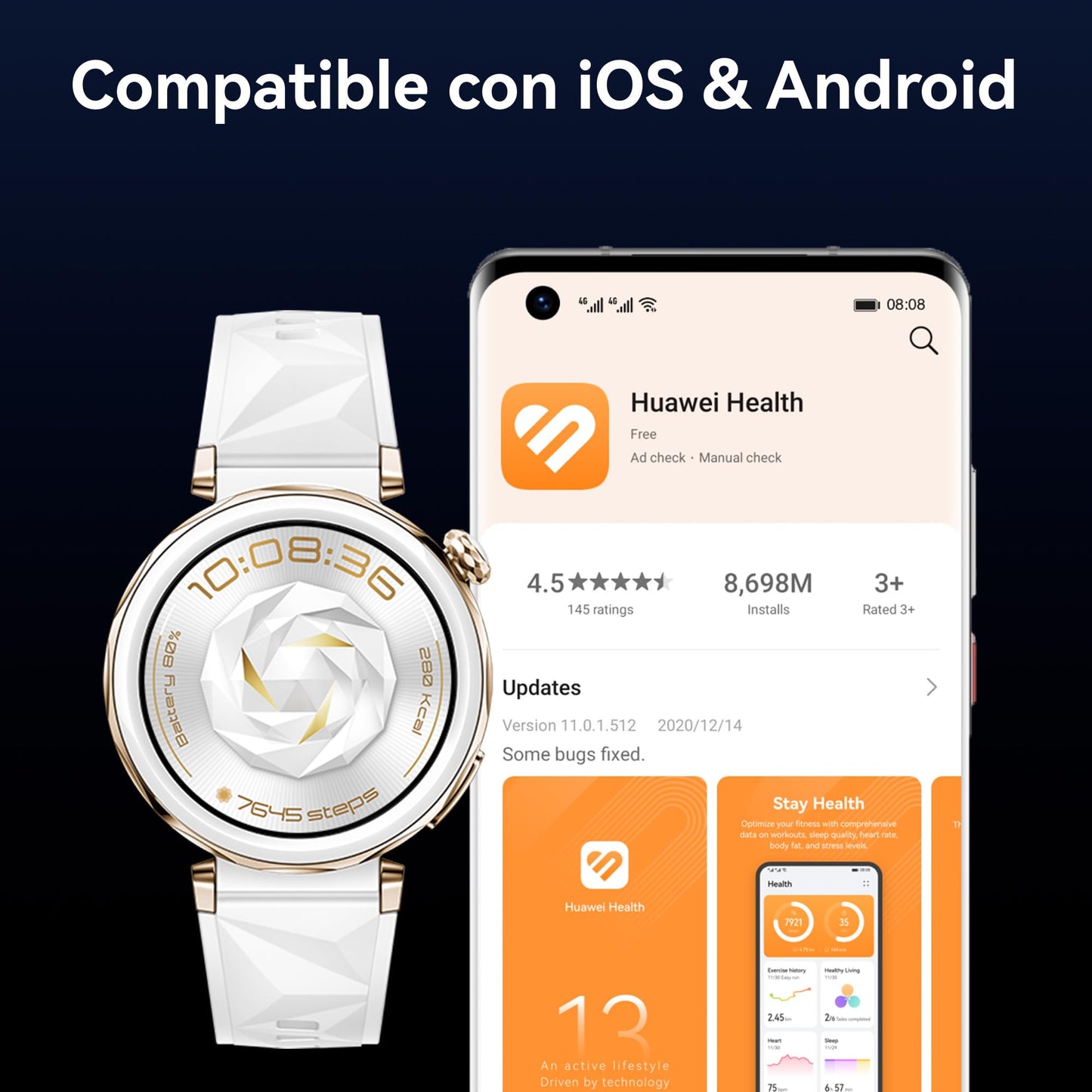 HUAWEI WATCH GT 5 Pro 46mm Smartwatch, Silueta con Diseño Sofisticado, Deportes de Alto Nivel, Seguimiento de salud, Monitoreo ECG, 14 Días de Duración, GPS, Llamada por Bluetooth, iOS y Android,Negro