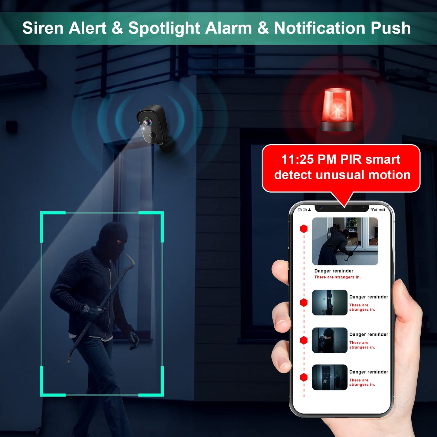 Cámaras de seguridad inalámbricas para exteriores, cámaras interiores 2K para seguridad del hogar alimentadas por batería, detección de movimiento IA, visión nocturna a color, conversación