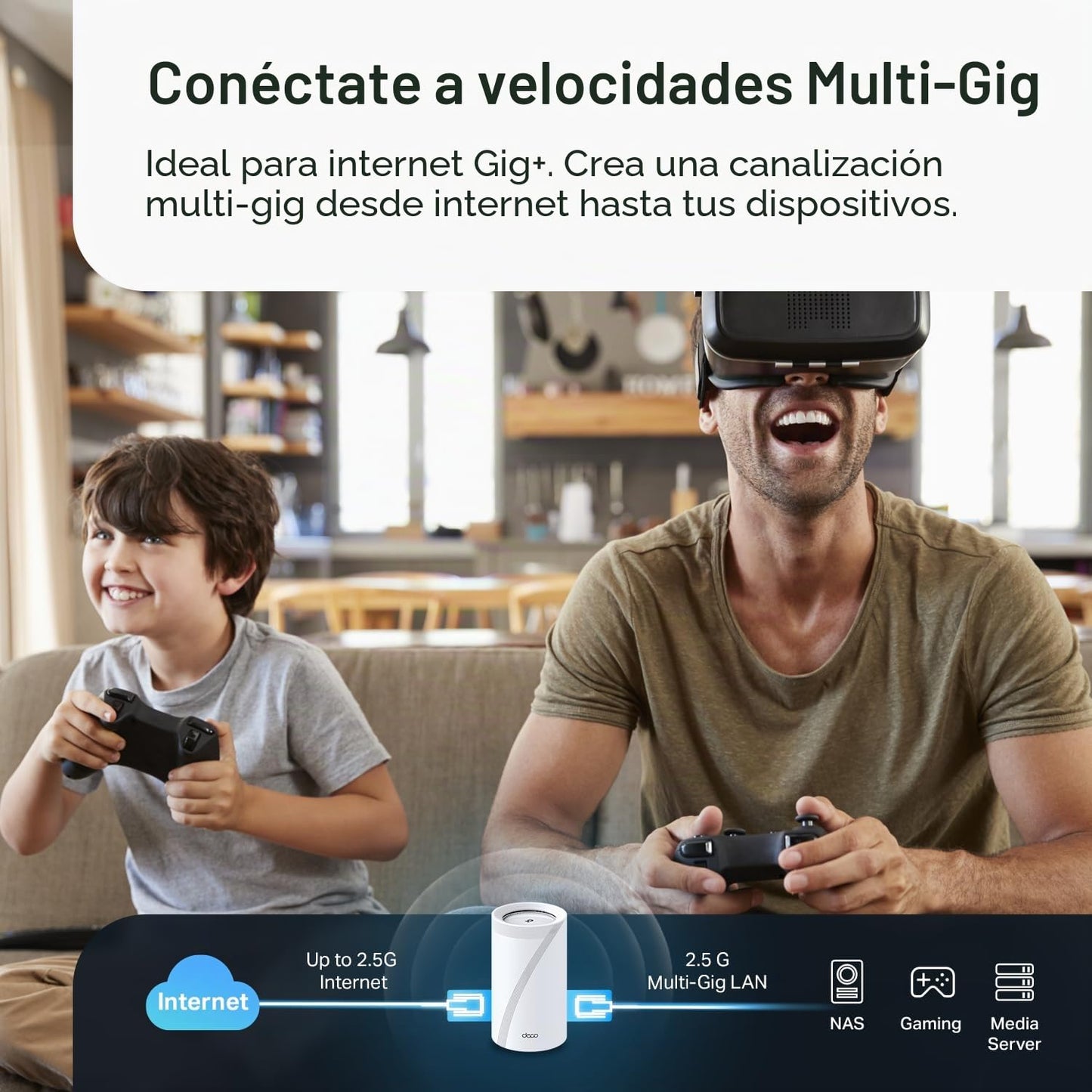 TP-Link Deco BE63 Tri-Band WiFi 7 BE10000 Whole Home Mesh System - 6-Stream 10 Gbps, 4x2.5G Ports Wired Backhaul, 4X Smart Internal Antennas, VPN, MU-MIMO, HomeShield, Free Expert Support (3-Pack)