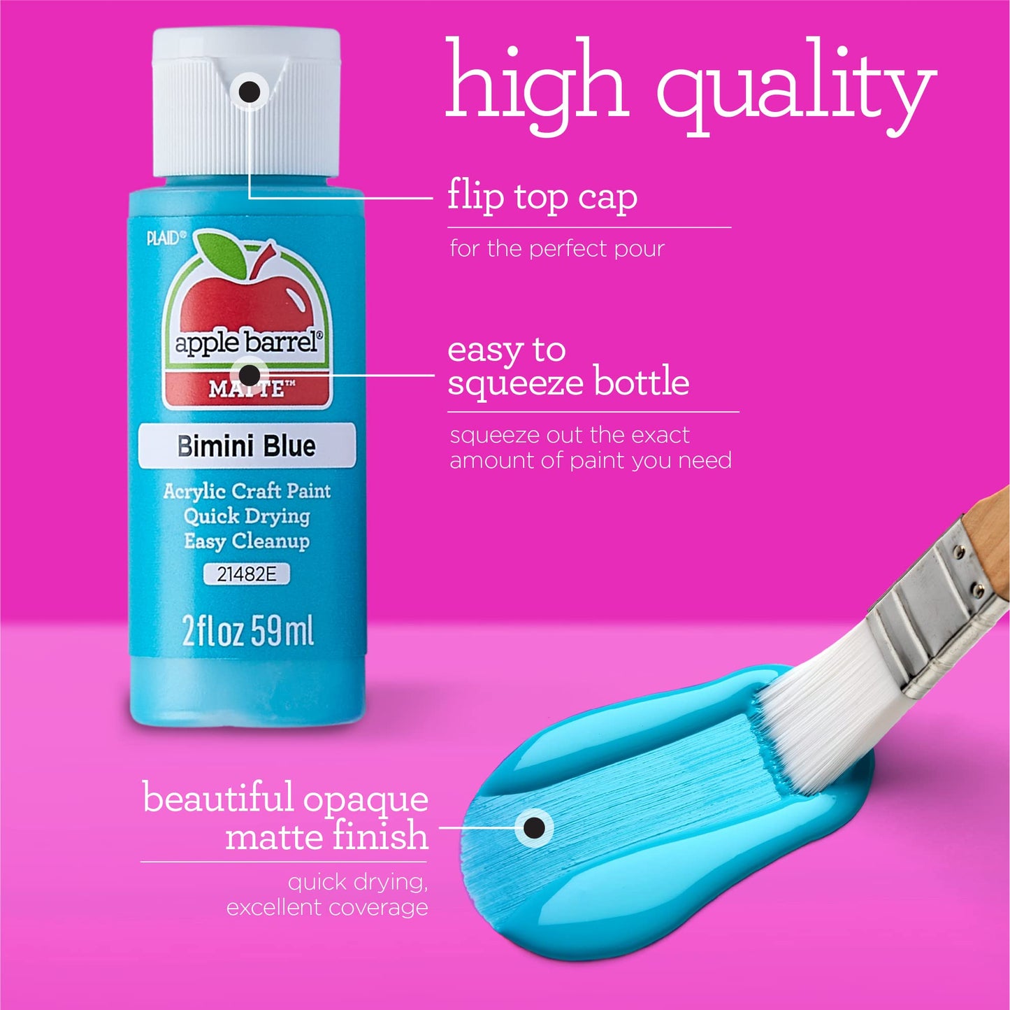 Plaid Acrylic Paint, White, 59.1 ml (Pack of 1)