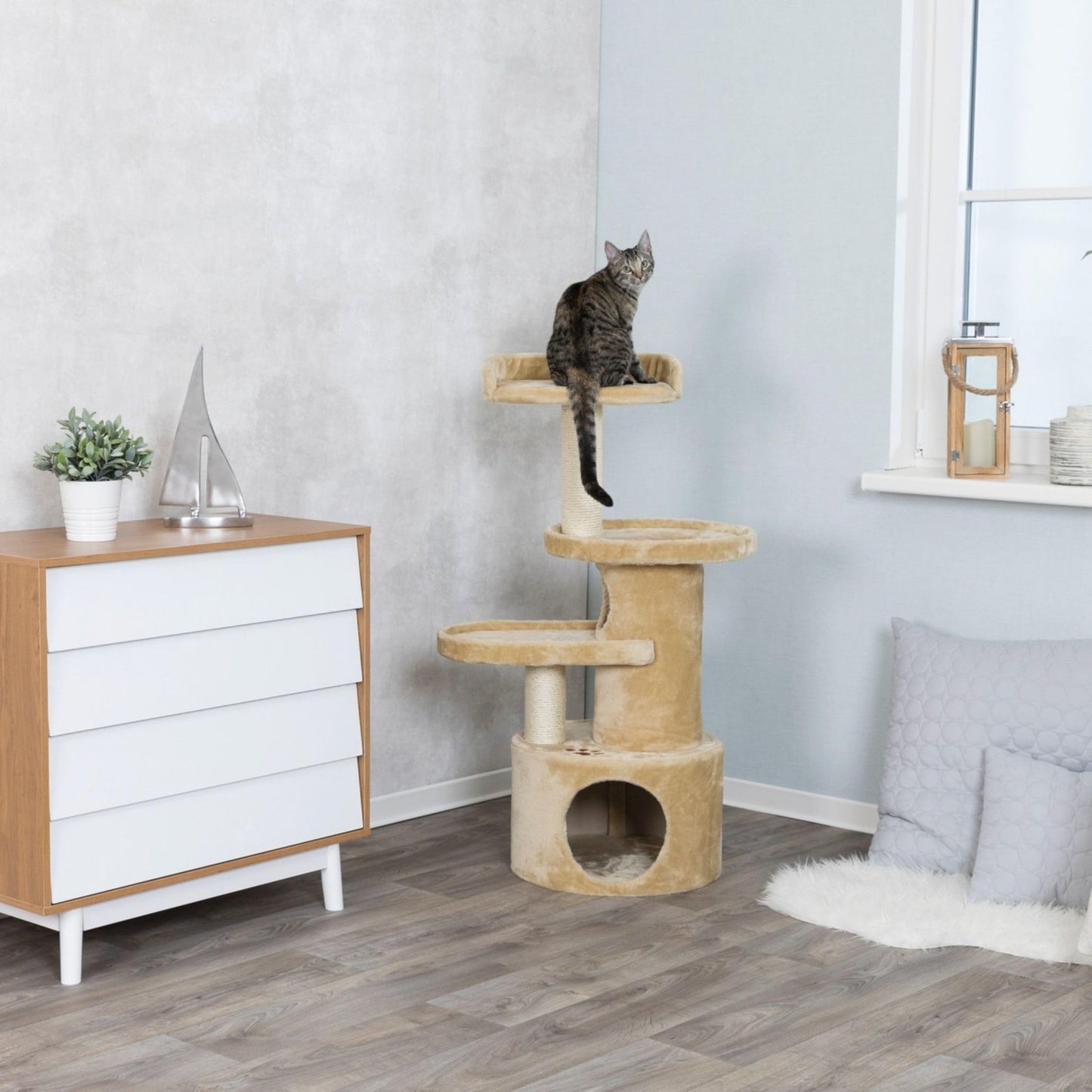 TRIXIE Poste Rascador Oviedo, 105 cm, Beige