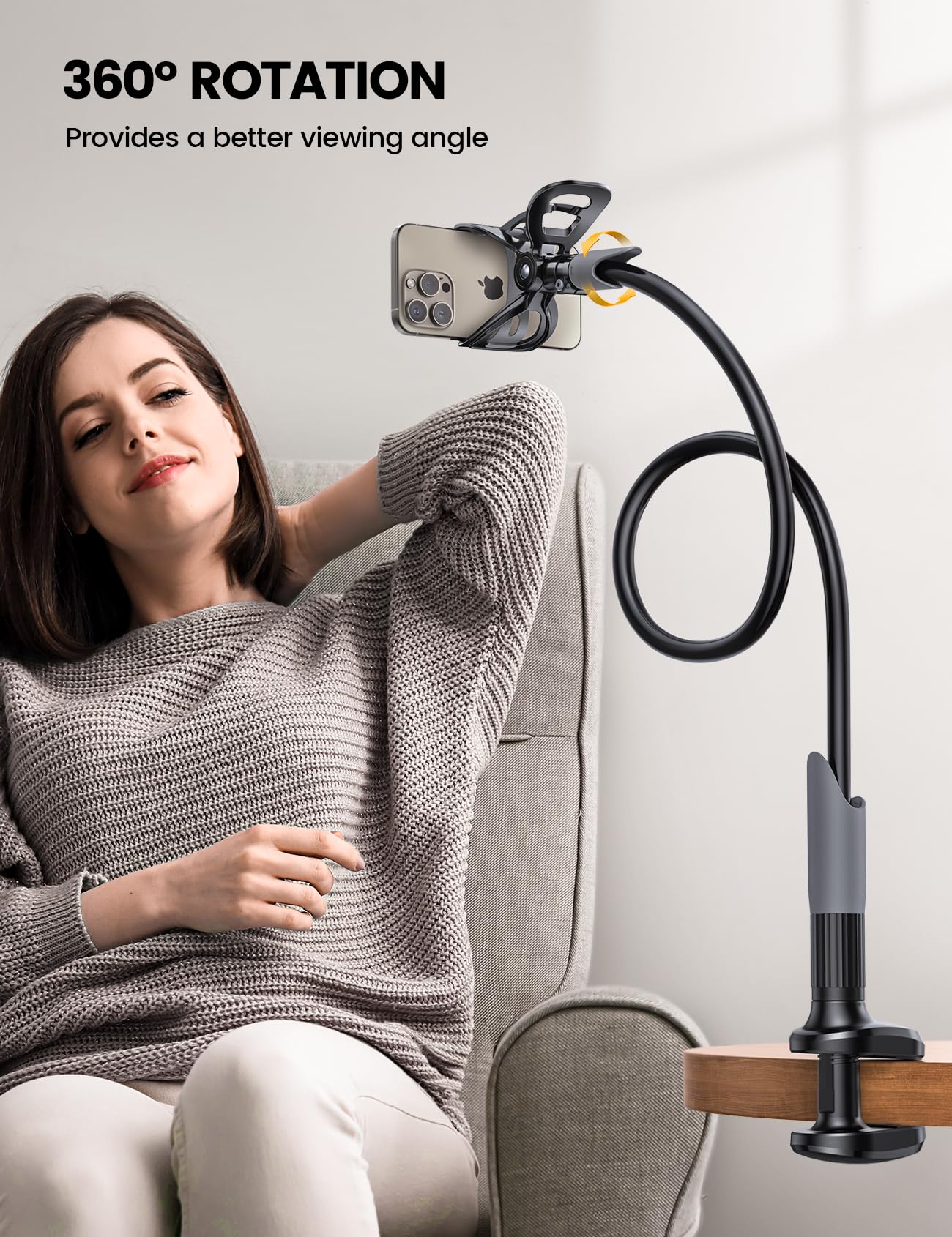 Lamicall Soporte de Clip para teléfono Celular para Cama