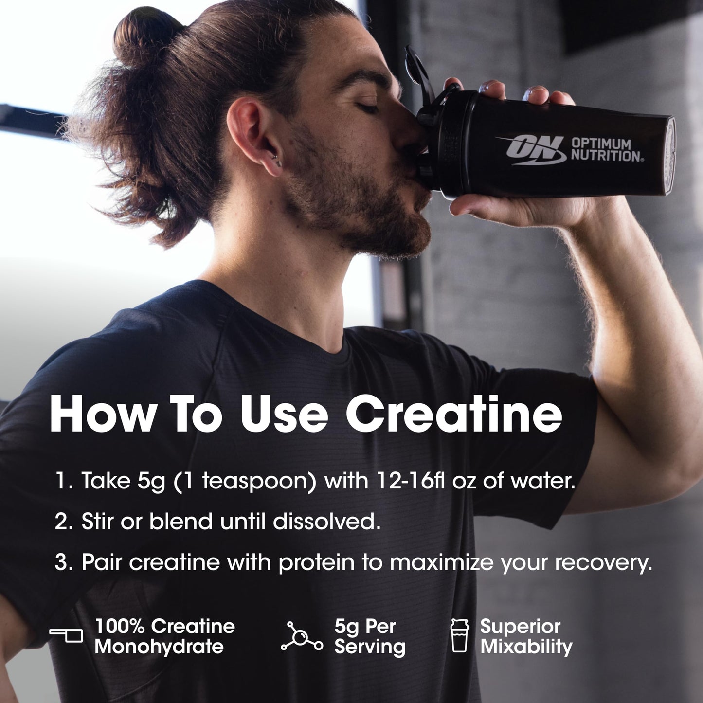 Optimum Nutrition Micronized Polvo Creatina Monohidrato sin Sabor - 317 gr