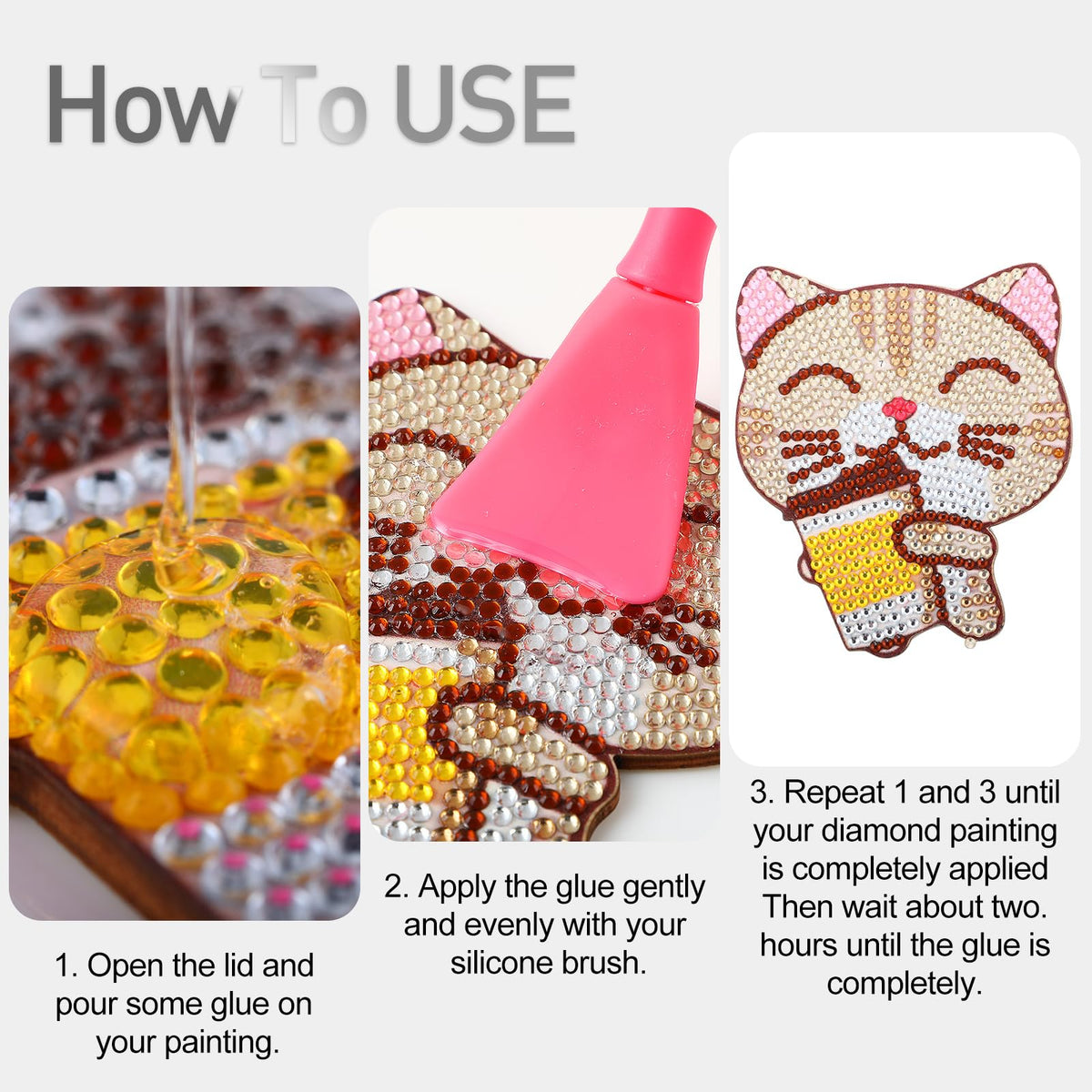 Topwey Sellador de pintura de diamantes, adhesivo de pintura de diamante con aplicador que ayuda a retener tu brillo de diamante, también aplicable a rompecabezas para adultos (125 ml 4.5 onzas)