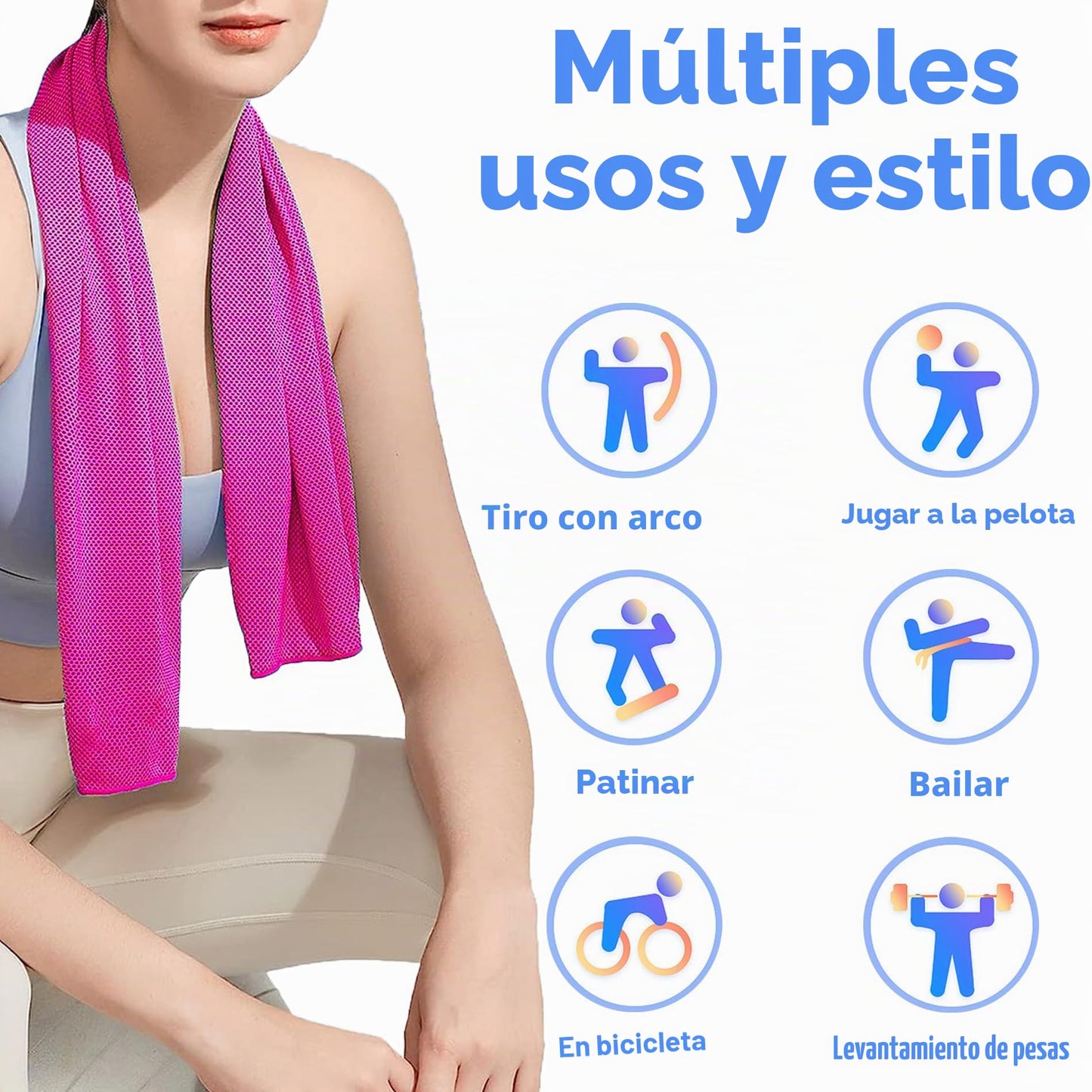 CADONO Paquete de 4 toallas de enfriamiento (40 x 12 pulgadas), toalla fría suave y transpirable, toalla de hielo, toalla de microfibra para yoga, deportes, correr, entrenamiento, gimnasio, camping