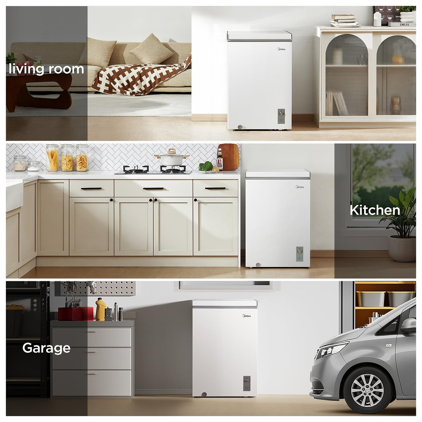 Midea MERC04C4BAWW - Congelador de pecho de 3.5 pies cúbicos, color blanco