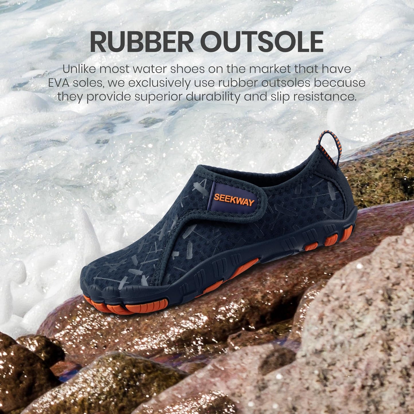 SEEKWAY Zapatos acuáticos para niños, puntera ancha y zapatos de arena de secado rápido para senderismo, natación, playa, piscina, kayak, accesorios deportivos, artículos esenciales de camping