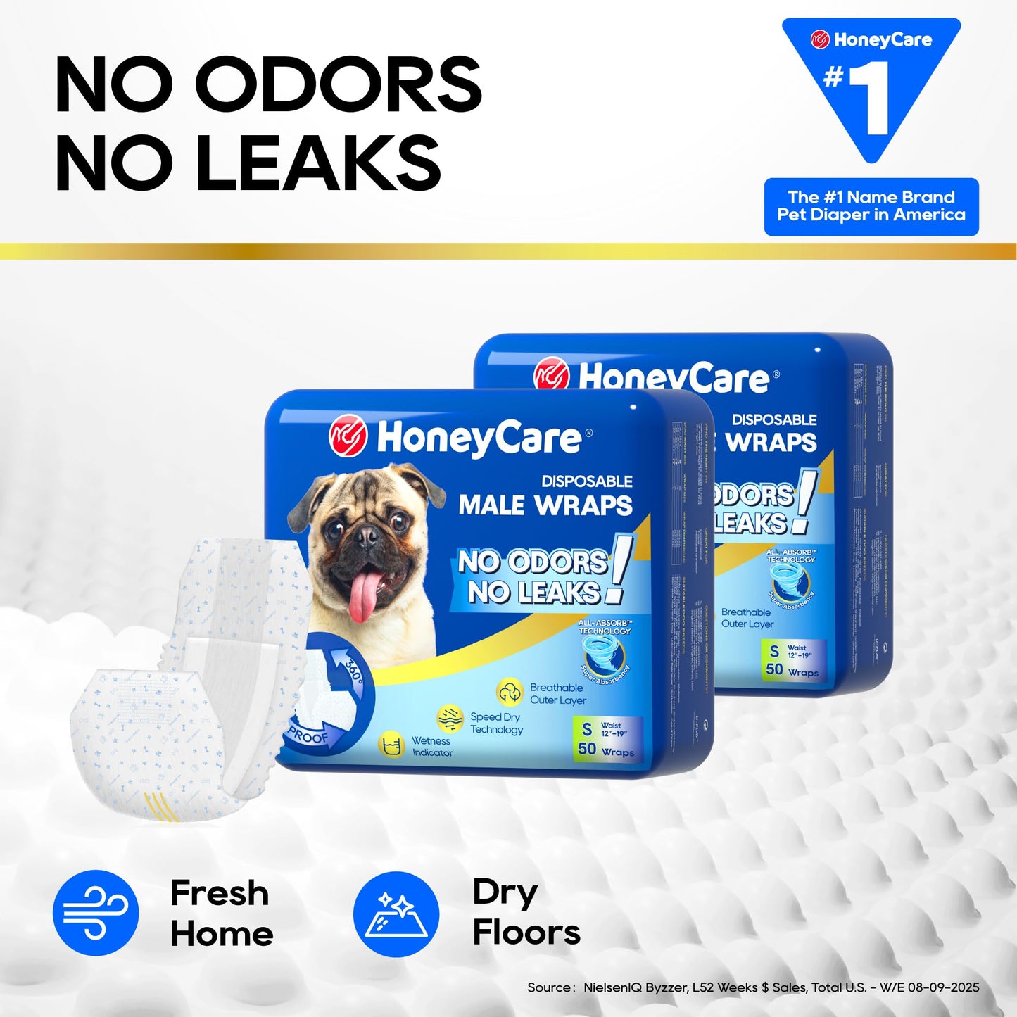 All-Absorb Envoltura para perro macho A26, 50 unidades, pequeña