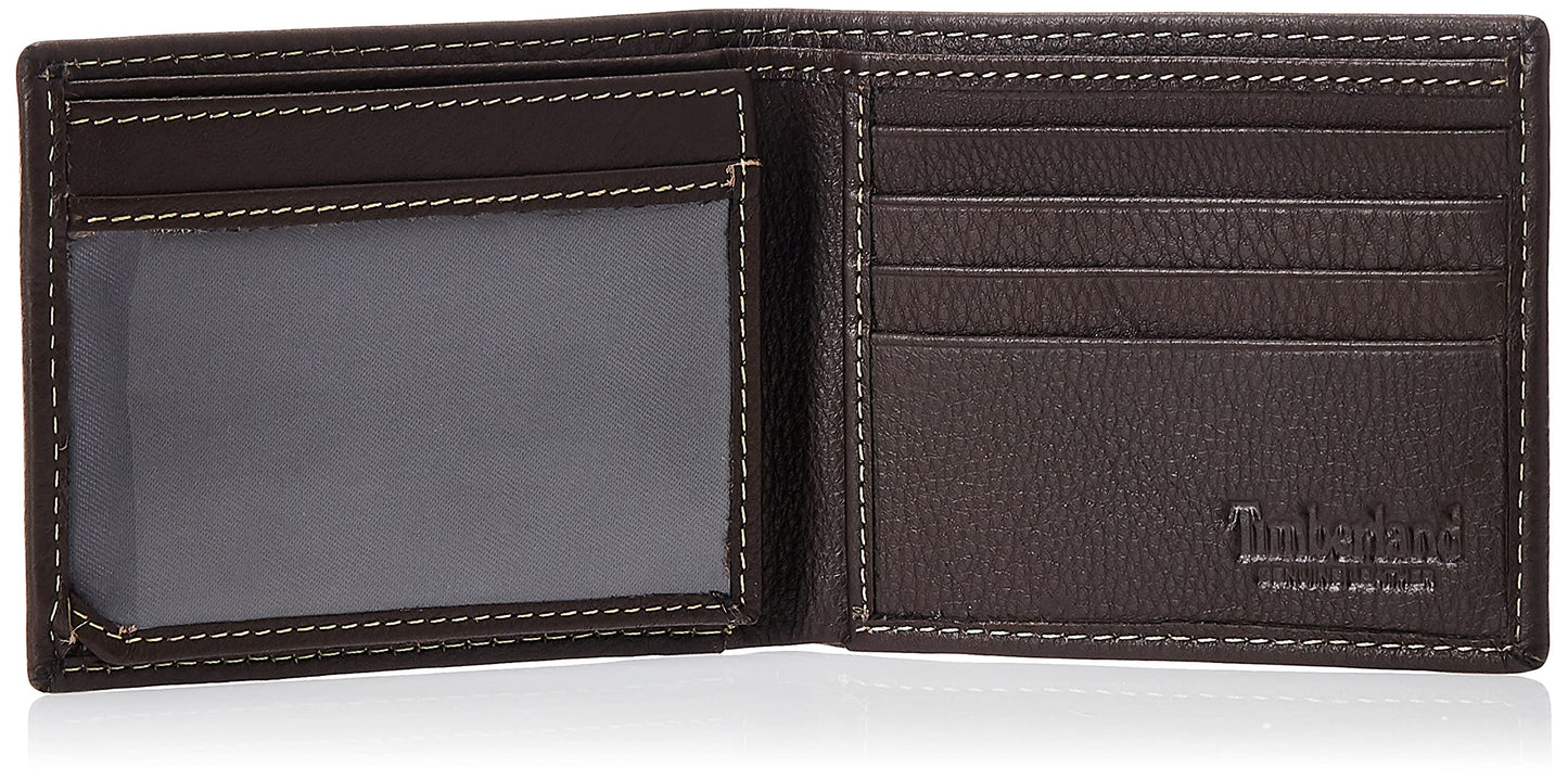 Timberland Wellington - Cartera de Seguridad Plegable de Piel RFID para Hombre, Marrón, Talla única