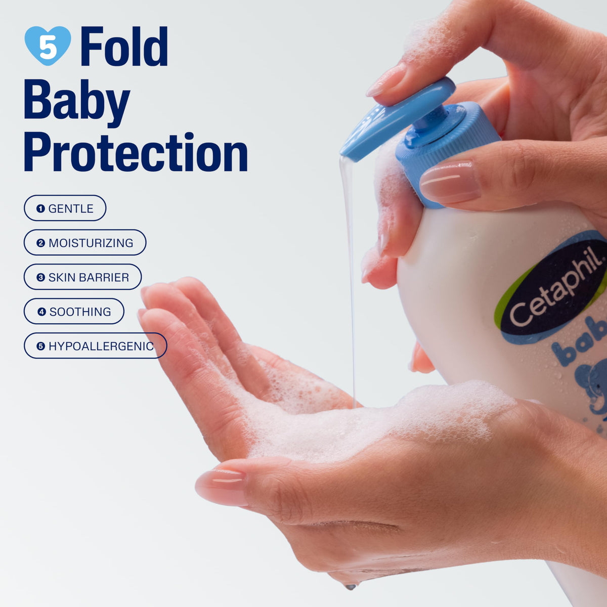 Cetaphil Champú para bebé con caléndula orgánica, sin desgarros, parabenos, colorantes y aceite mineral, 13.5 onzas líquidas