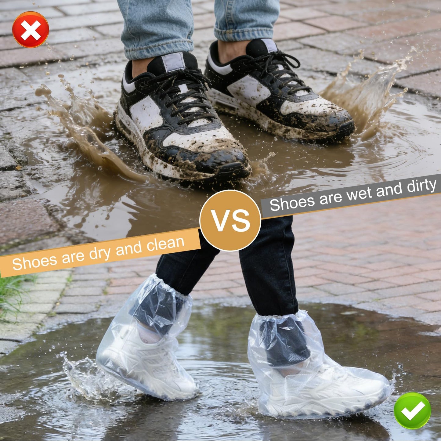 12 fundas impermeables para zapatos de lluvia, fundas antideslizantes desechables para zapatos de lluvia, ponchos de plástico para zapatos, fundas de botas de material de polietileno grueso para