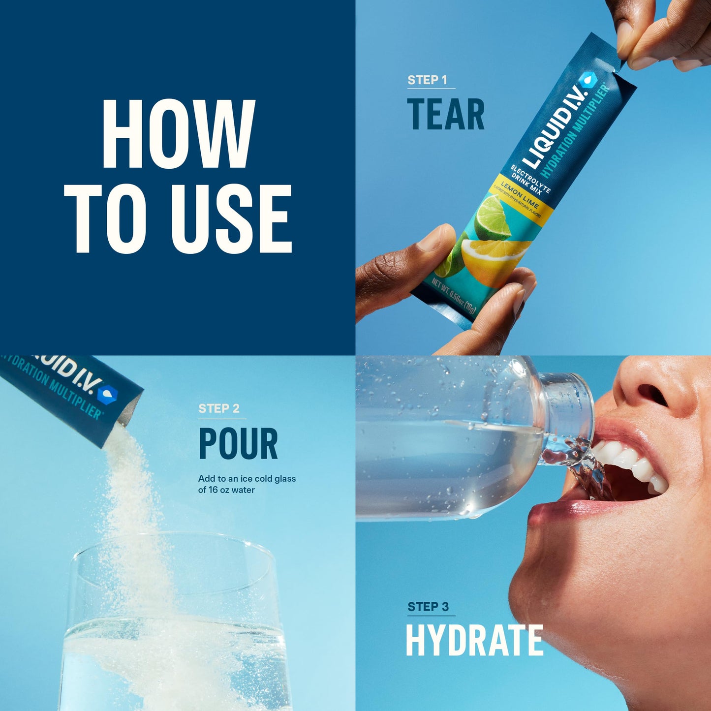 Liquid I.V. Hydration Multiplier, 16 Serving Resealable Pouch w/Scoop