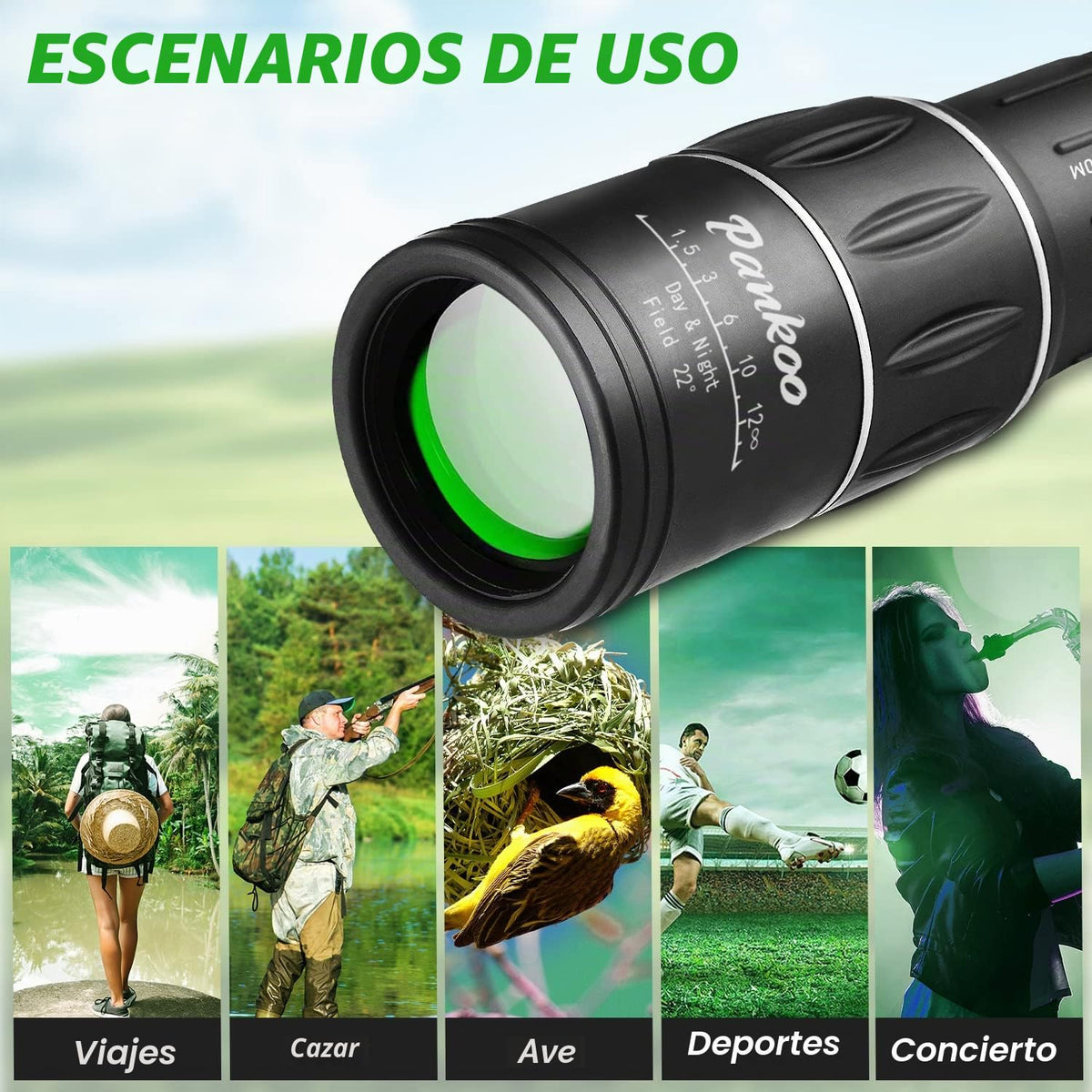 Regalos de cumpleaños para Hombres, papá, Marido, él, telescopio monocular de 16 x 52 Pulgadas de Alta Potencia para Adultos, monoculares compactos de Prisma de Potencia 2023 para Adultos y niños