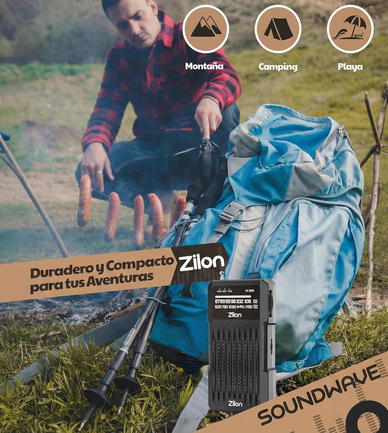 ZILON Transistor Radio a Pilas Pequeña Portatil Analogica Kit Emergencia FM Am Entrada Auriculares de Bolsillo Simple Personas Mayores Numeros Grandes para Facil Vision Muy Potente AA