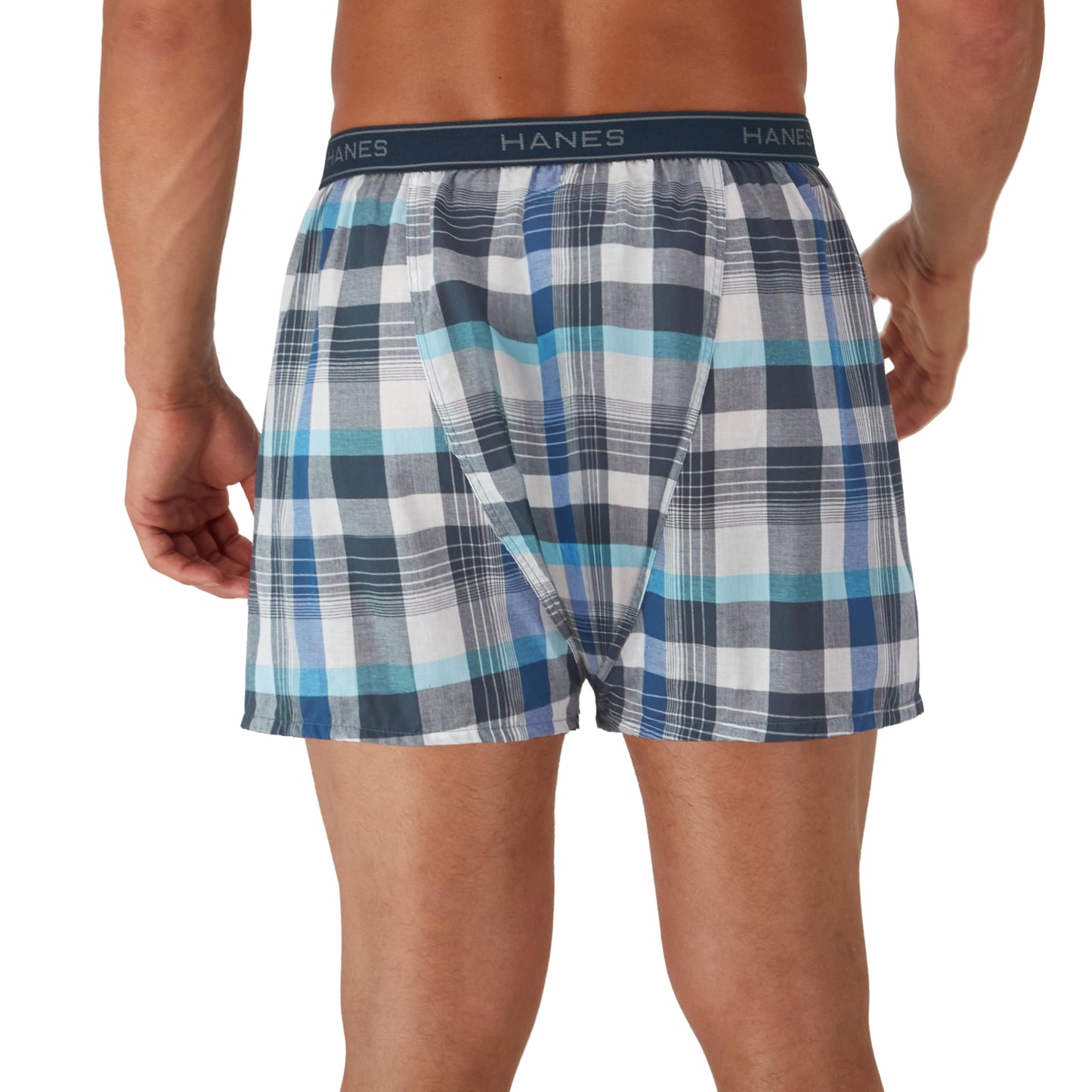 Hanes Men's Woven Boxers, 6 Pack, Tartan Plaid, Large