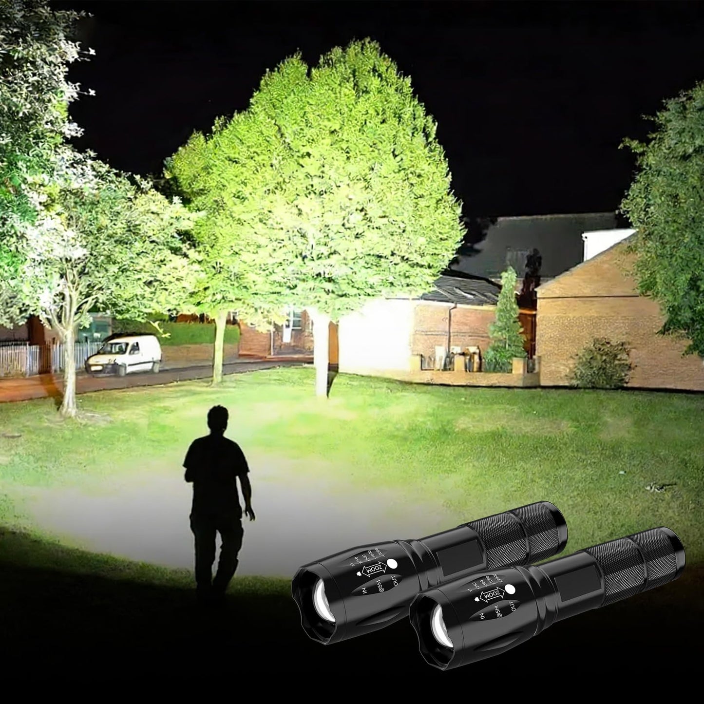 Linterna táctica de grado militar con 5 modos funcionamiento, XML T6 3000 lúmenes, led, impermeable, para una mano, acampada, ciclismo, senderismo, actividades al aire libre o emergencias en el