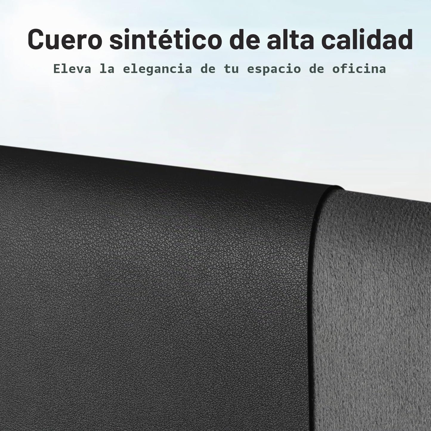 Alfombrilla de escritorio, alfombrilla de ratón, protector de escritorio, papel secante de cuero de PU antideslizante para juegos de oficina/hogar(Negro,23.6"x13.7")