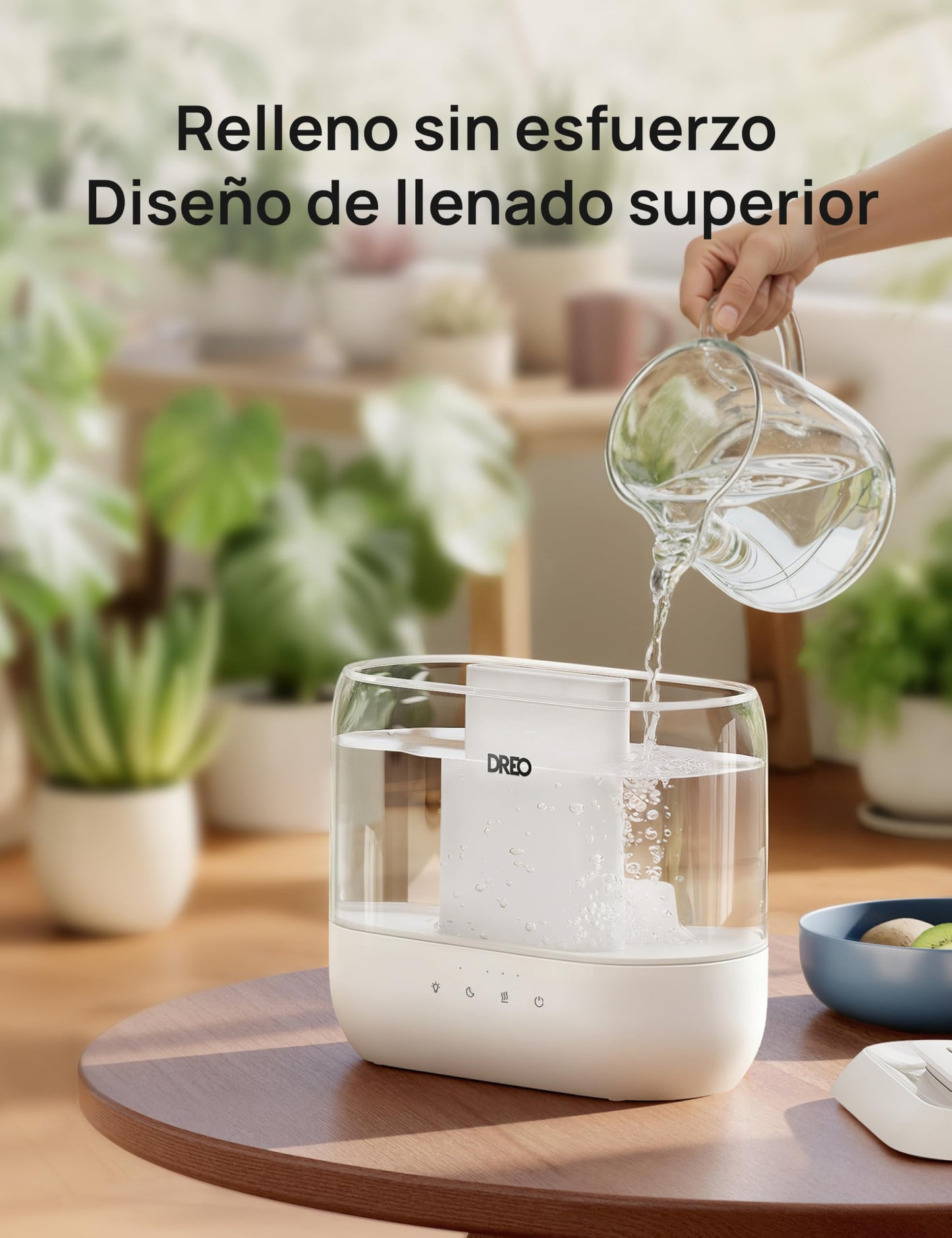 Dreo Humidificador para el dormitorio, humidificador de vapor frío de 4L con difusor de aceite y luz nocturna, 32H de autonomía, Humidificador ultrasónico silencioso para las guarderías y plantas
