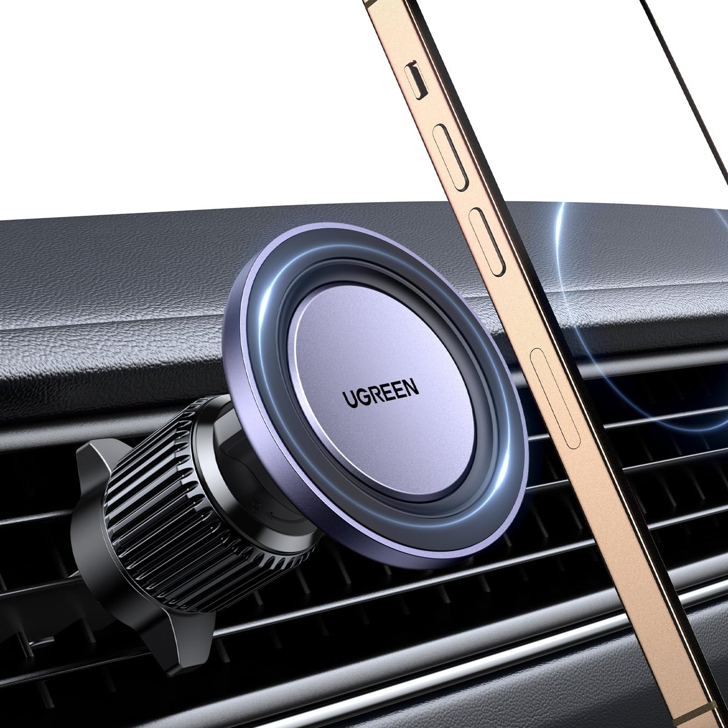 UGREEN Soporte de teléfono para Coche MagSafe – Se Adapta a la mayoría de Rejillas de ventilación, [imanes Fuertes de Carga de 1600 g, Soporte magnético para Rejilla de ventilación de Coche