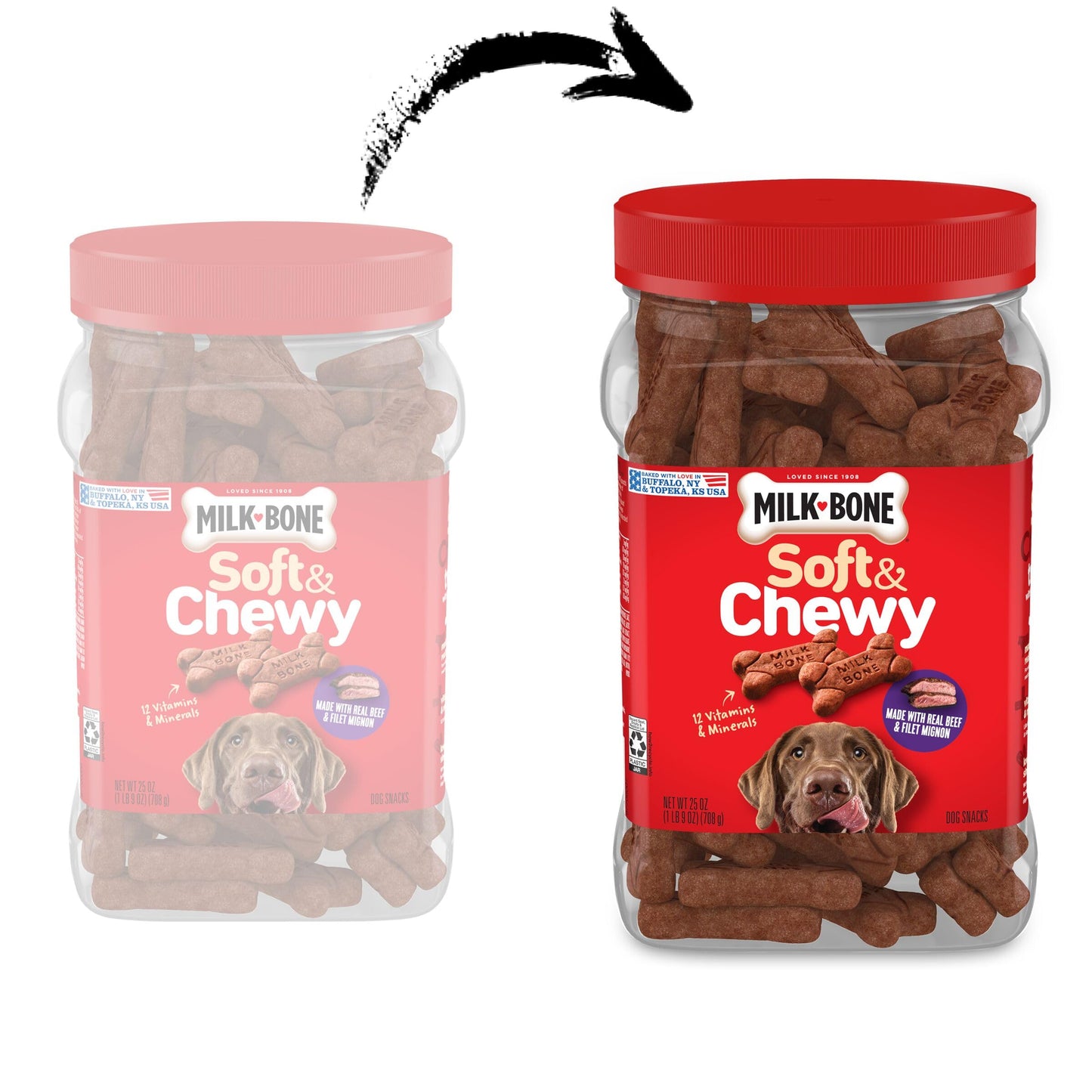 Milk-Bone Soft & Chewy Beef & Filet Mignon Recipe Dog Treats, 25-Ounce by Milk-Bone