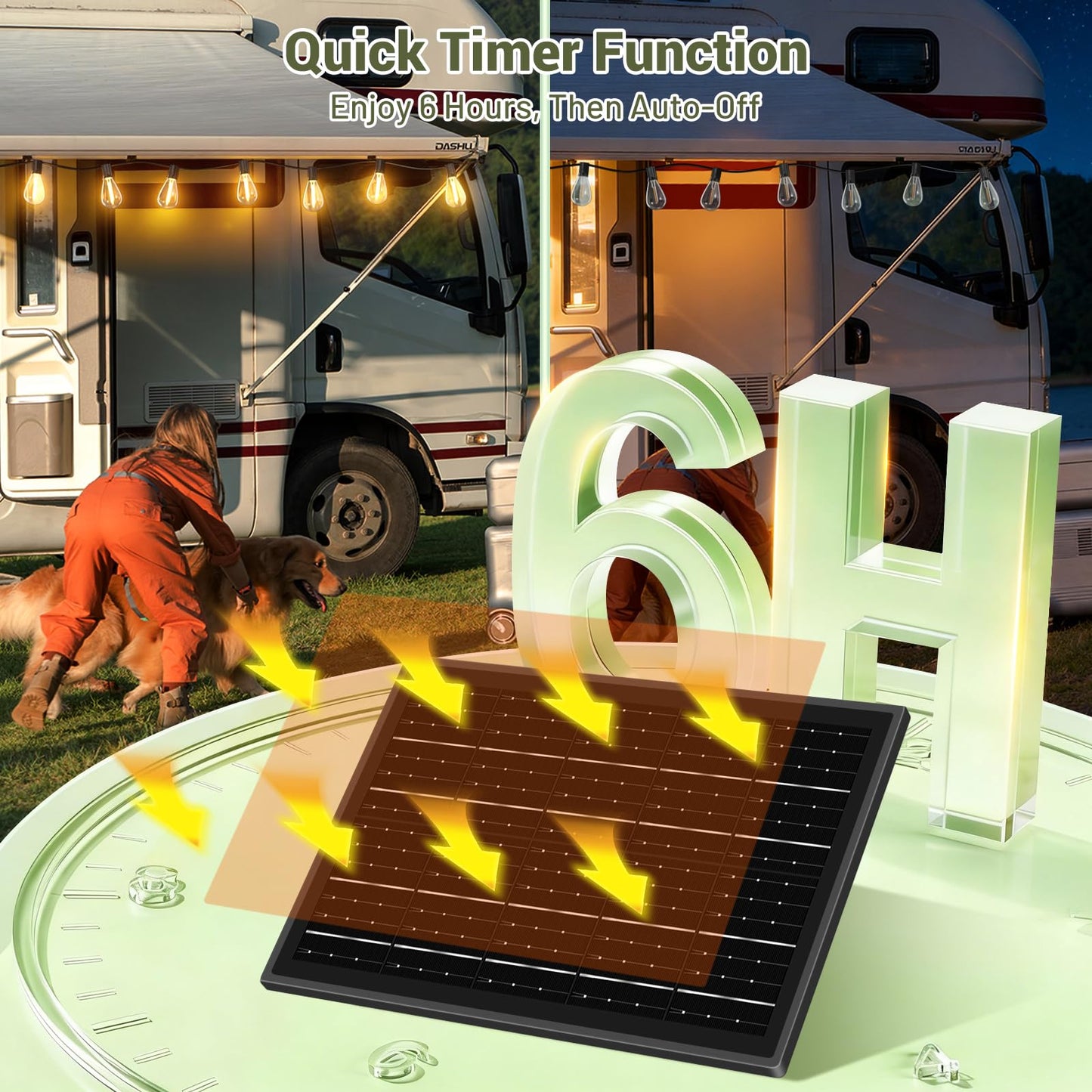 Amzrap Guirnalda de luces solares de 200 pies para exteriores, impermeable, 72 + 2 bombillas LED, funciona con energía solar con control remoto y puerto USB, 3 modos de luz, regulables, conectables