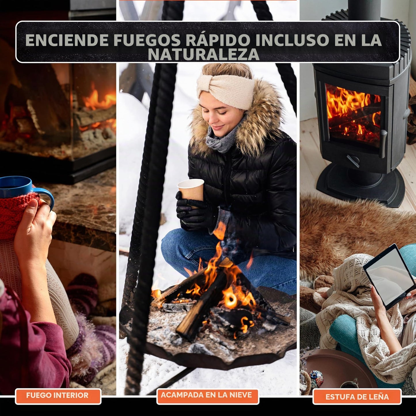 Billy Buckskin Co. Fatwood Fire Starter Sticks Easy & Safe Fire Starter | Start a Fire with Just 3 Sticks | Works in Any Weather Conditions | Caja de 10 LB