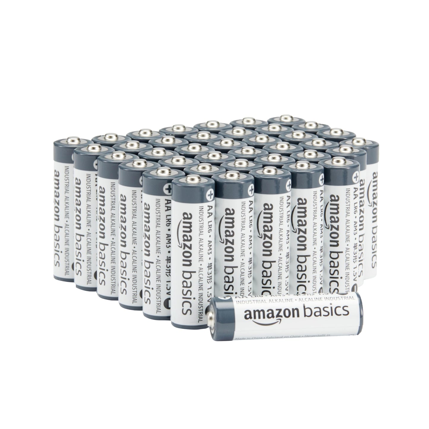 Amazon Basics - Paquete de 40 pilas industriales alcalinas AA, 1,5 voltios, vida útil de 5 años