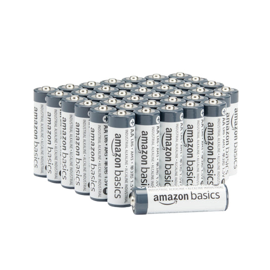 Amazon Basics - Paquete de 40 pilas industriales alcalinas AA, 1,5 voltios, vida útil de 5 años