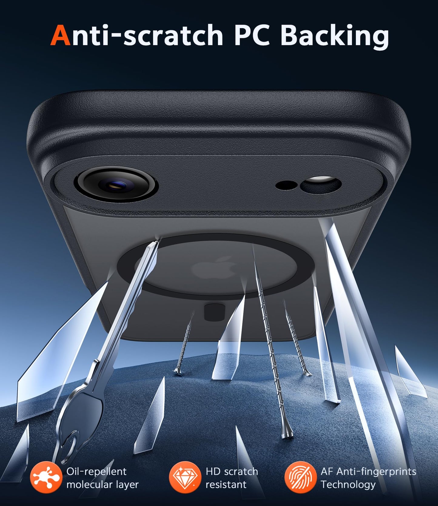 FNTCASE Funda transparente para teléfono 17 Pro-Max: fundas magnéticas transparentes con protector de pantalla, delgada, antiamarilleamiento, protección contra caídas, resistente a los golpes, funda
