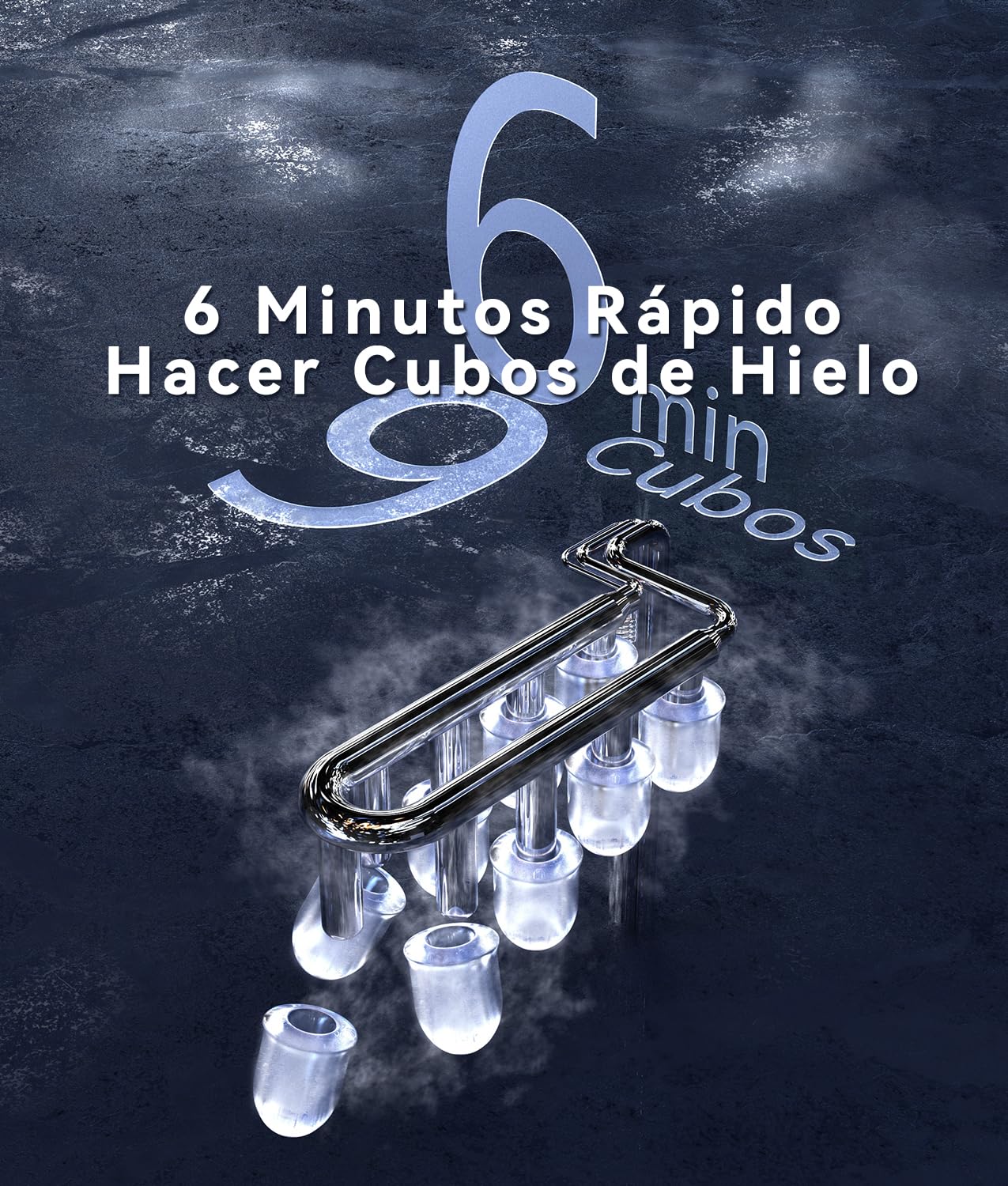 Máquina de hielo portátil ecozy, 9 cubitos en 6 minutos