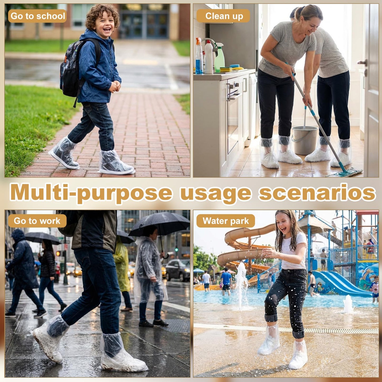 12 fundas impermeables para zapatos de lluvia, fundas antideslizantes desechables para zapatos de lluvia, ponchos de plástico para zapatos, fundas de botas de material de polietileno grueso para