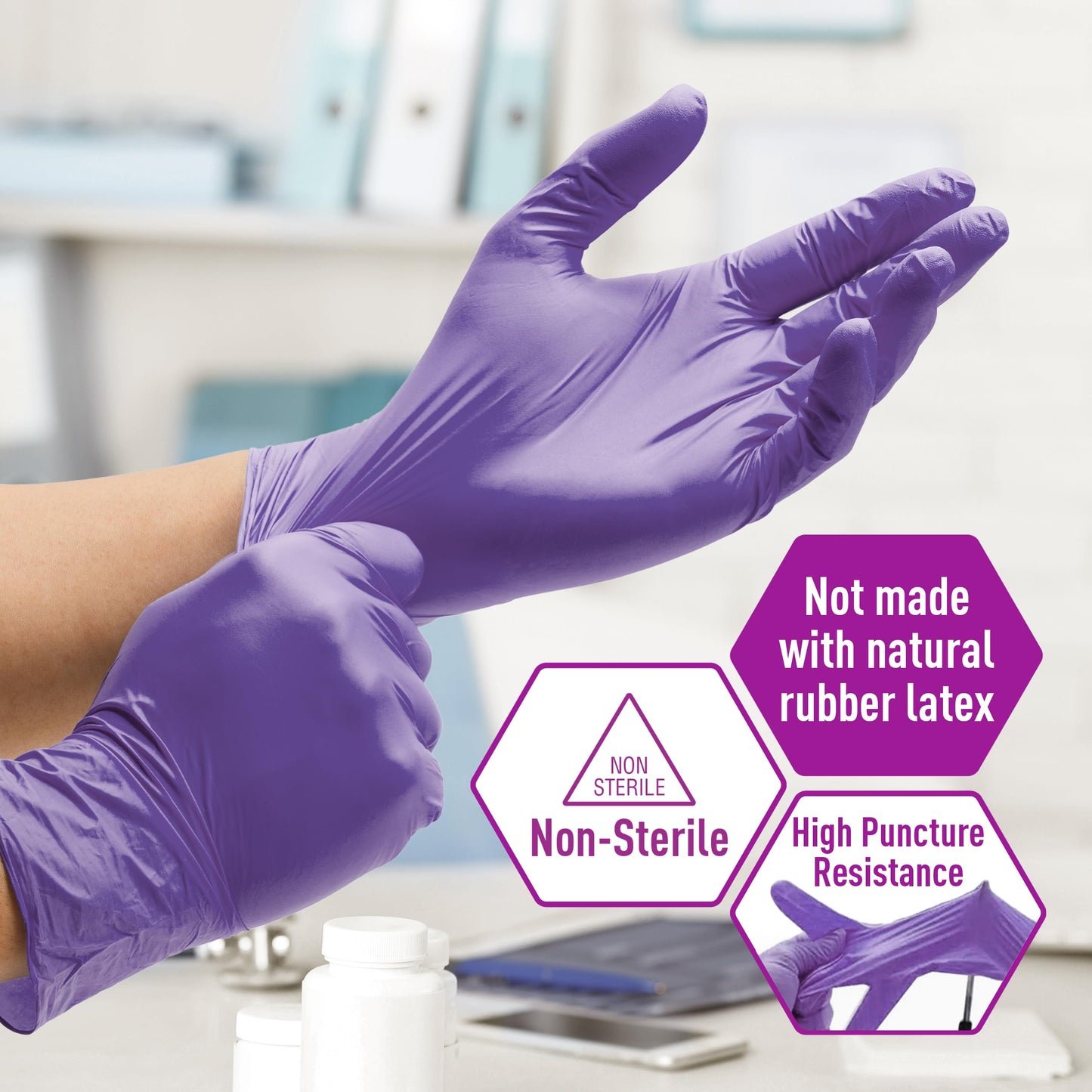 MED PRIDE Los guantes de nitrilo examen sin polvo medio (100 count)