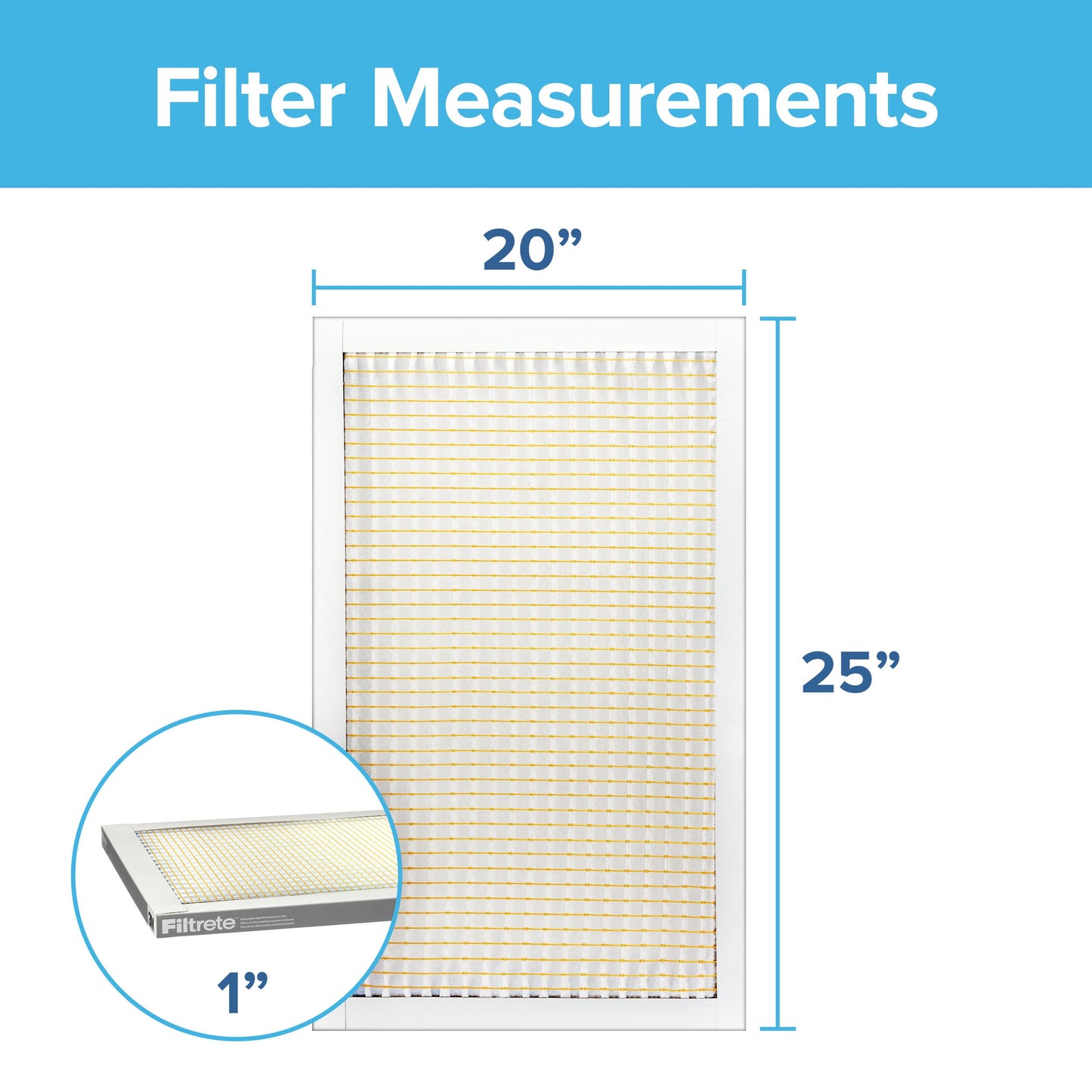 Filtrete Filtro de aire de 20 x 25 x 1, MPR 300, MERV 5, Clean Living Basic Dust 3 meses plisados filtros de aire de 1 pulgada, 6 filtros
