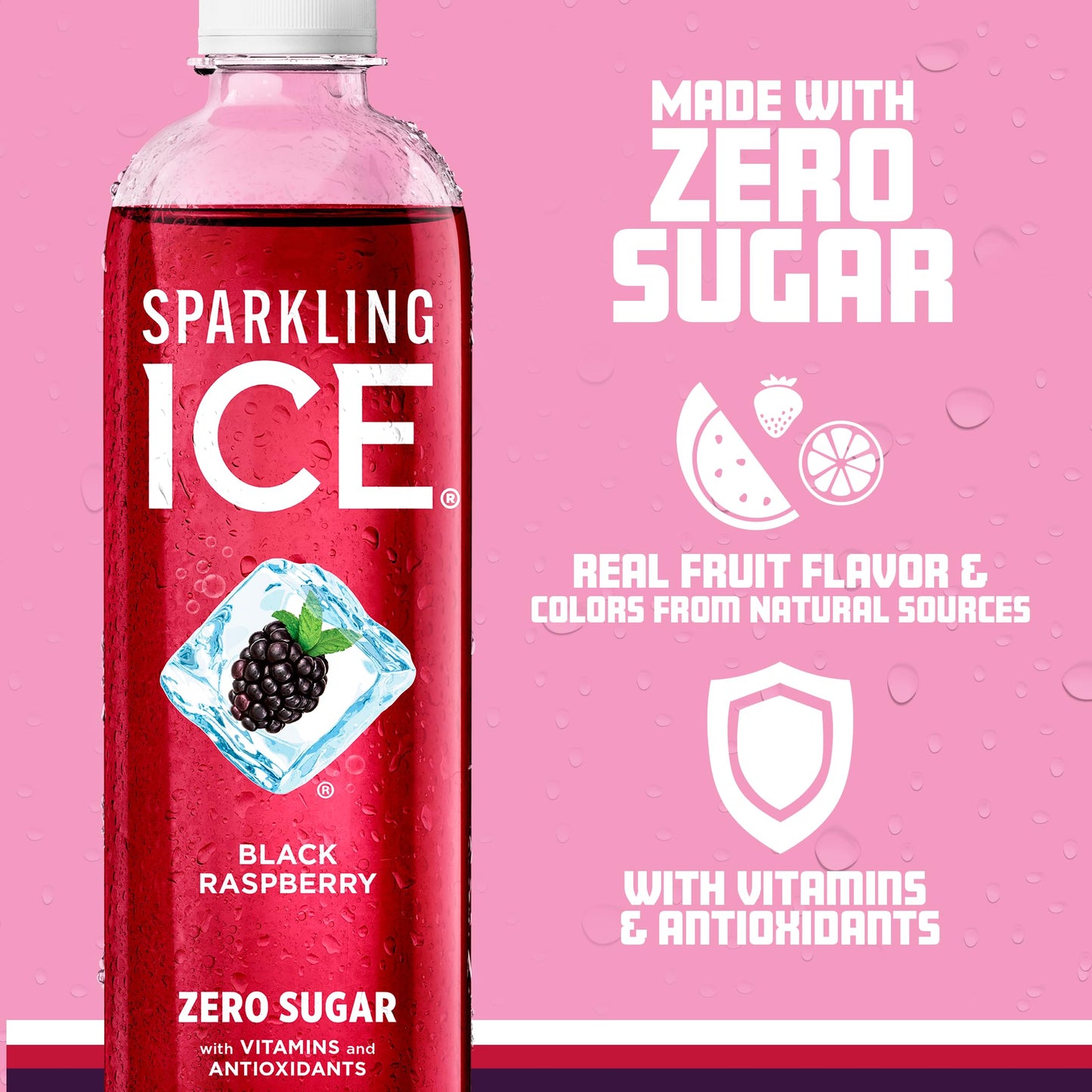 Sparkling Ice Black Raspberry, 17 Ounce Bottles (Pack of 12)