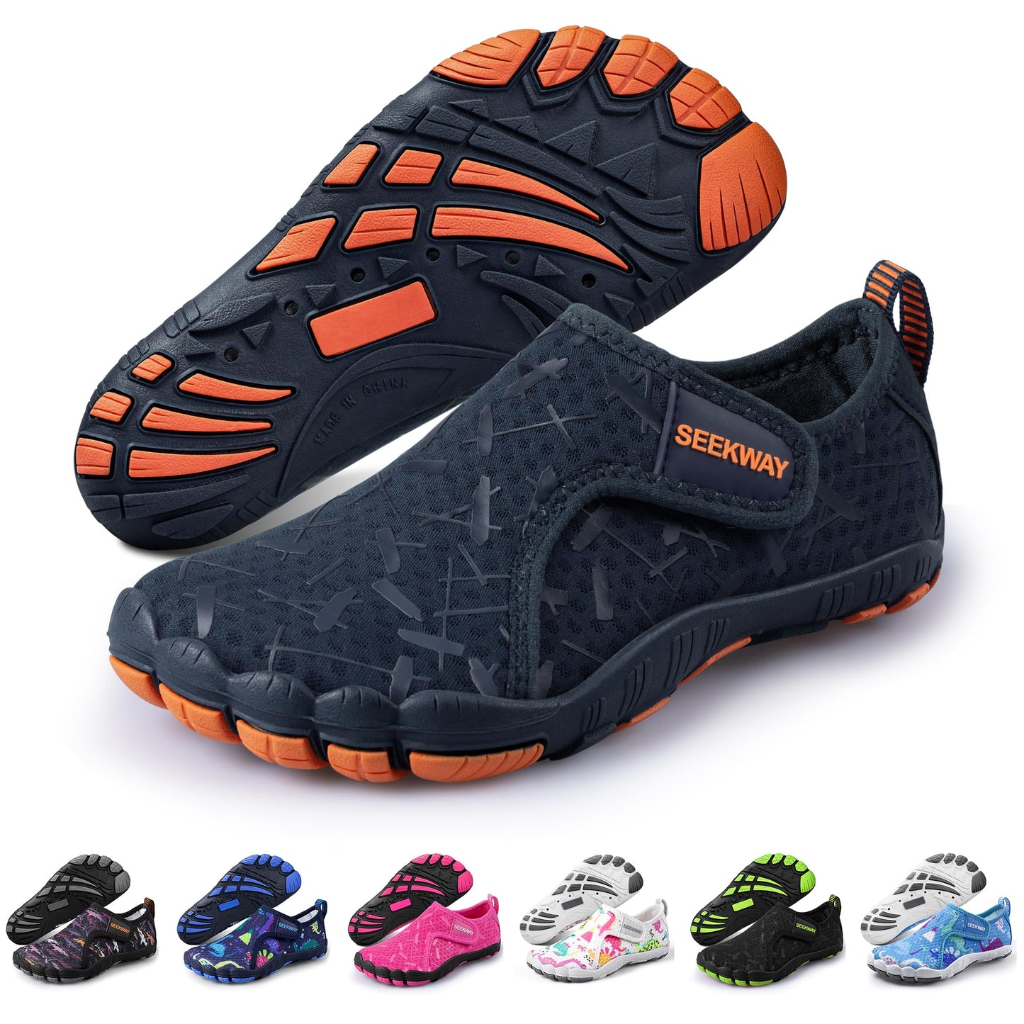 SEEKWAY Zapatos acuáticos para niños, puntera ancha y zapatos de arena de secado rápido para senderismo, natación, playa, piscina, kayak, accesorios deportivos, artículos esenciales de camping