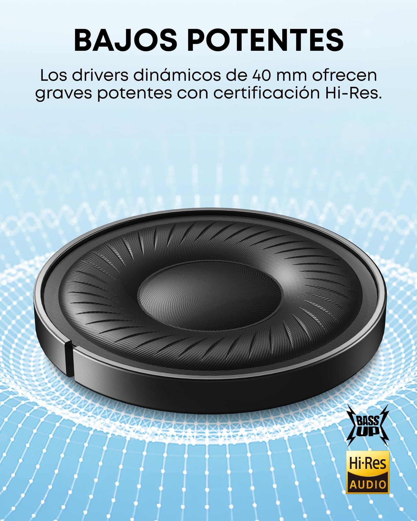 Soundcore Q20i Cascos Inalámbricos Bluetooth con Cancelación de Ruido Activa Híbrida by Anker, Reproducción ANC 40 Horas, Hi-Res Audio, Personalización vía App, Modo Transparencia, Graves Profundos